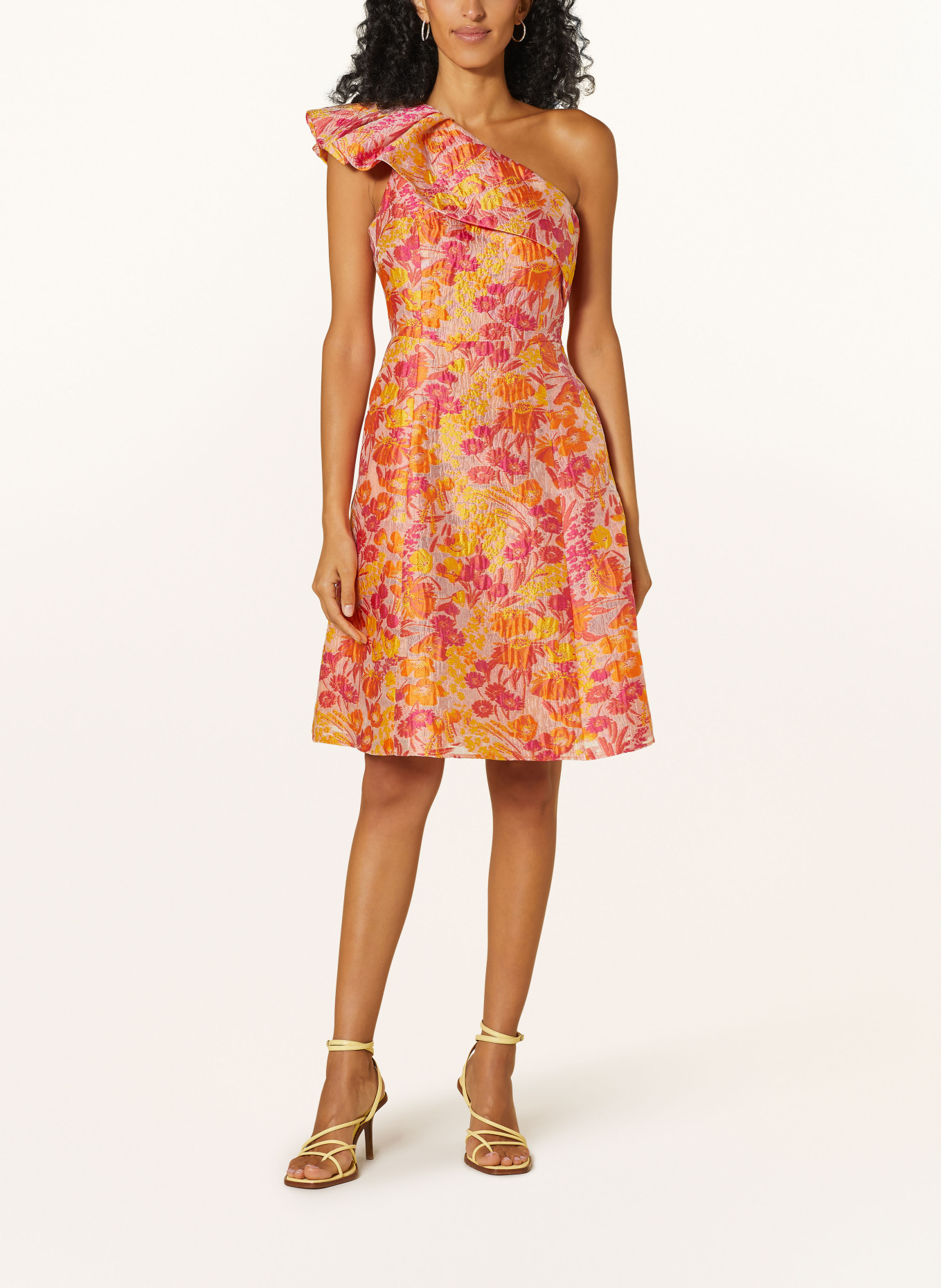 ADRIANNA PAPELL Cocktail dress with frill, Color: ORANGE/ ROSE/ PINK (Image 2)