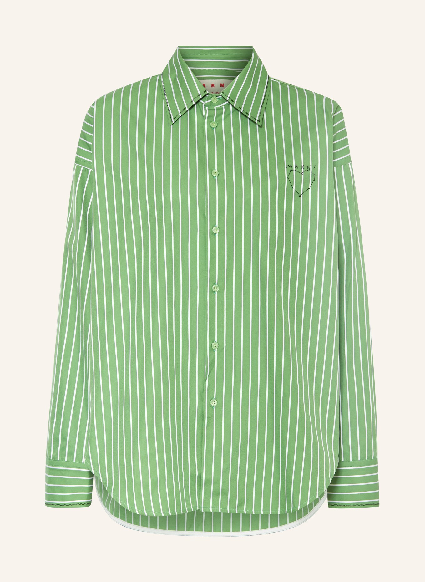 MARNI Shirt blouse, Color: GREEN/ WHITE (Image 1)