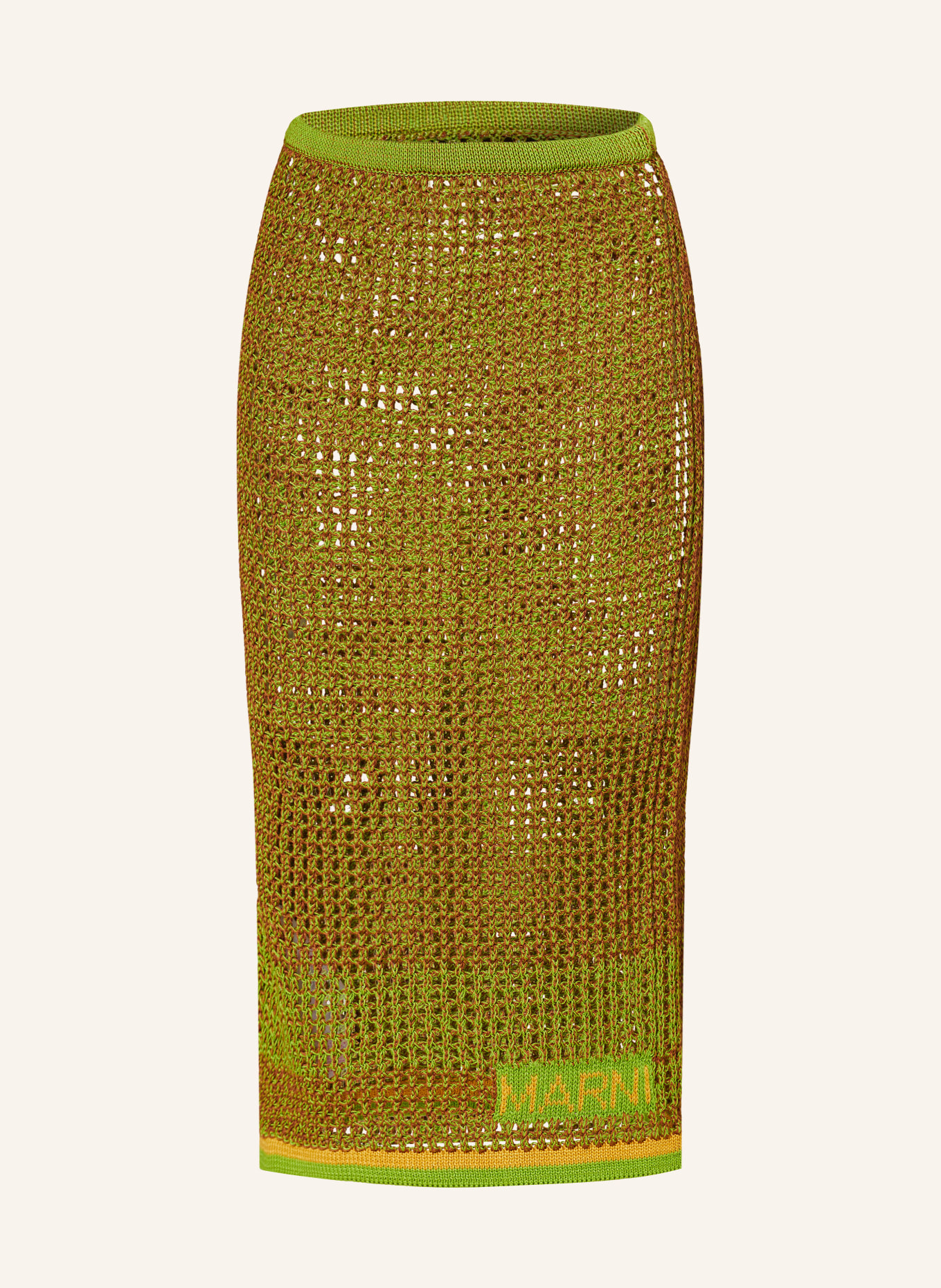 MARNI Knit skirt, Color: LIGHT GREEN/ BROWN (Image 1)