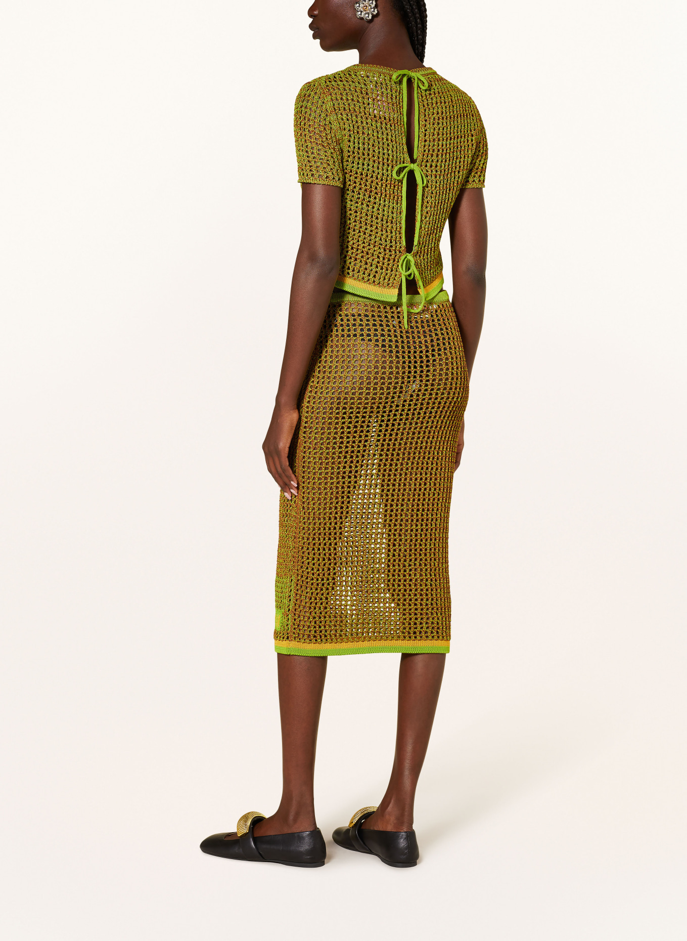 MARNI Knit skirt, Color: LIGHT GREEN/ BROWN (Image 3)