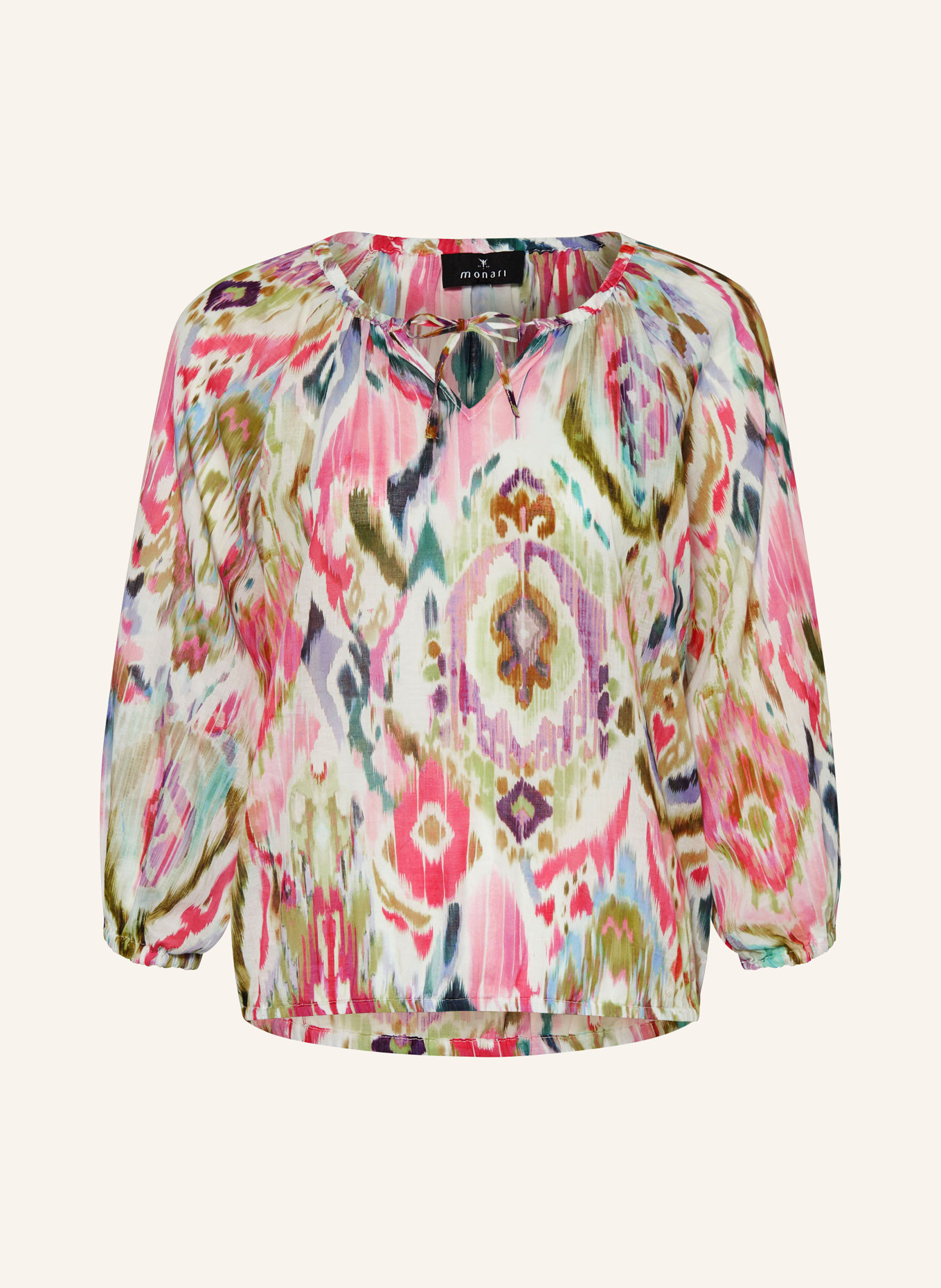 monari Shirt blouse with 3/4 sleeves, Color: WHITE/ PINK/ LIGHT BLUE (Image 1)