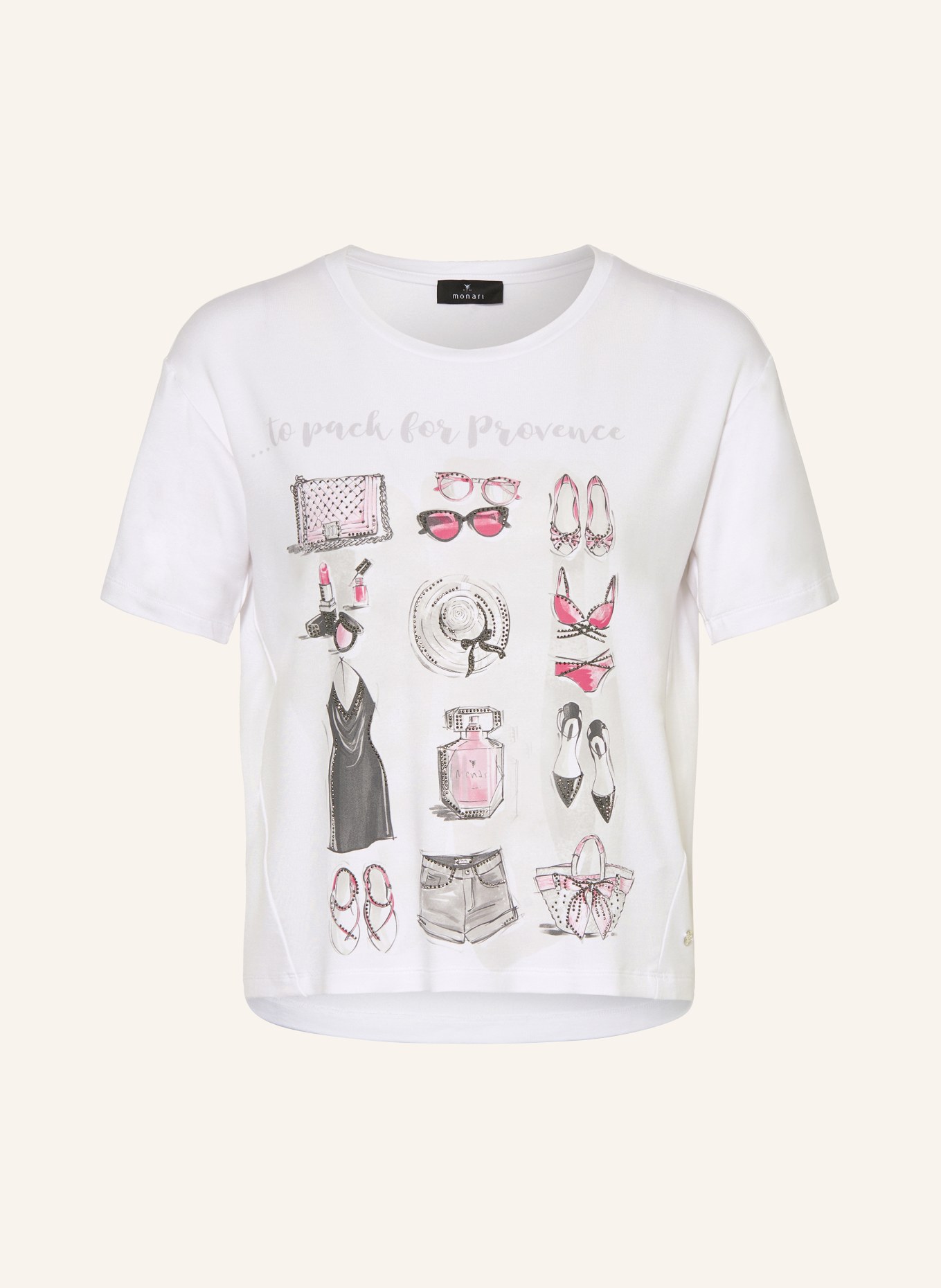 monari T-Shirt mit Schmucksteinen, Farbe: WEISS (Bild 1)