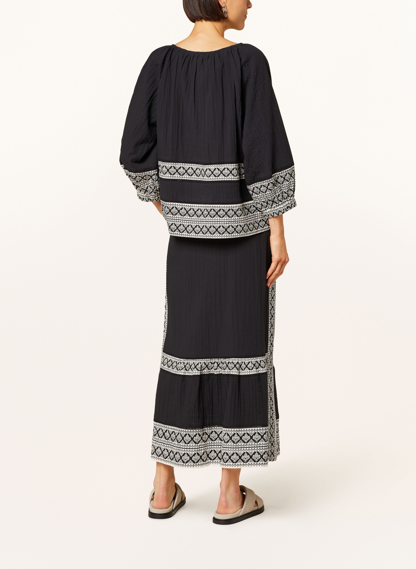 Part Two Spódnica JEMINA z lampasami: CZARNY / KREMOWY