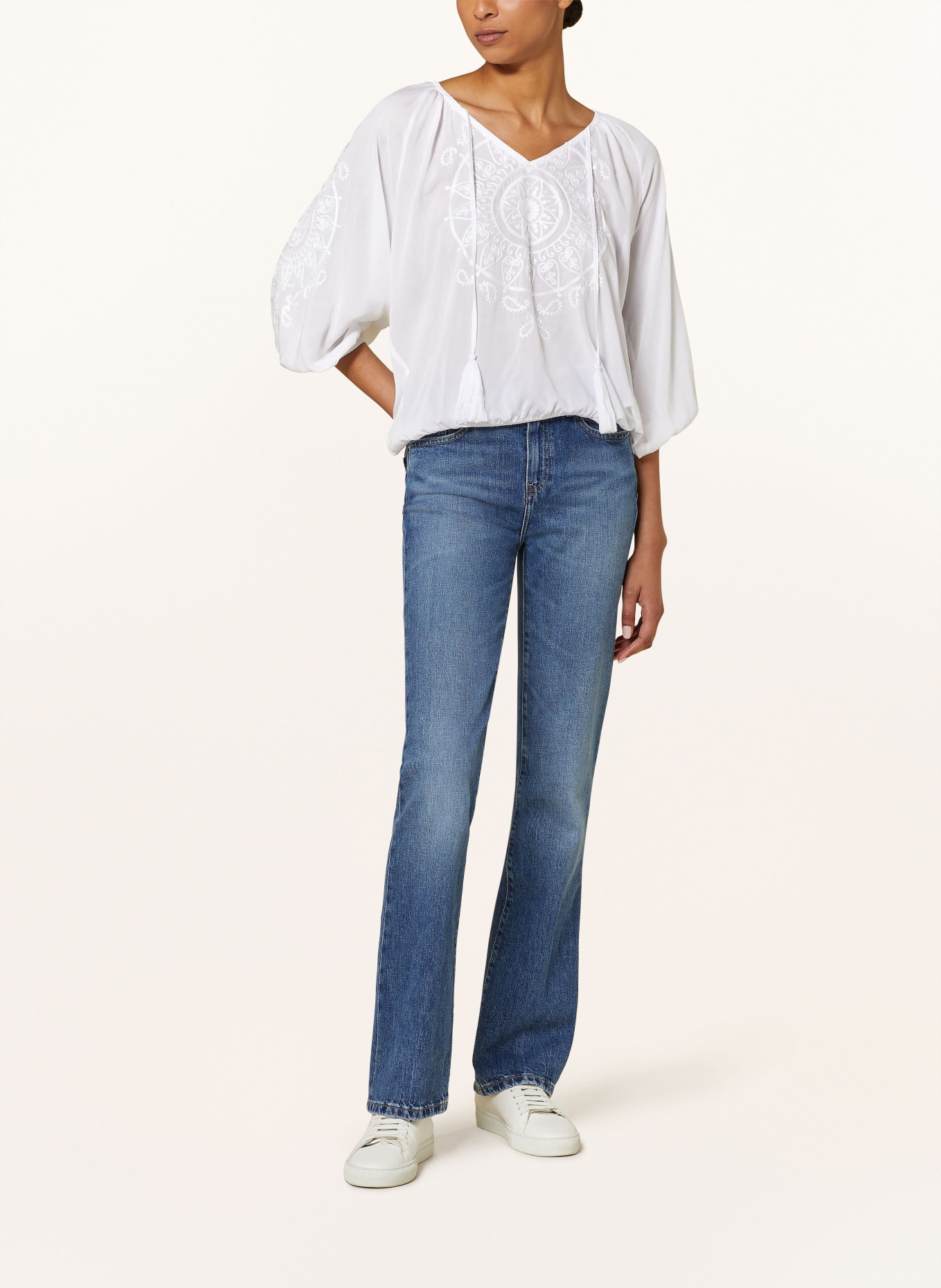monari Shirt blouse with 3/4 sleeves, Color: WHITE (Image 2)