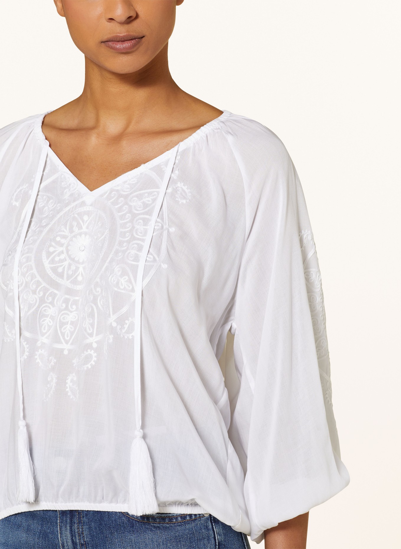 monari Shirt blouse with 3/4 sleeves, Color: WHITE (Image 4)