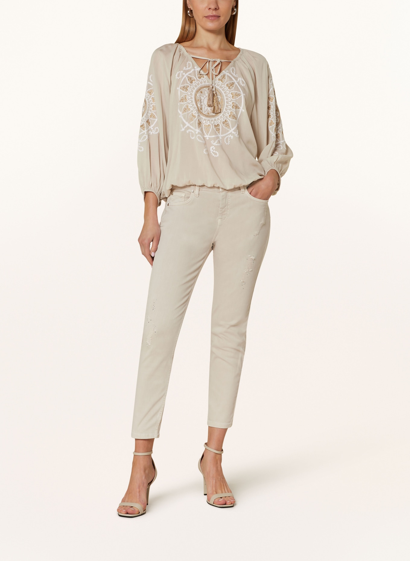 monari Shirt blouse with 3/4 sleeves, Color: BEIGE (Image 2)