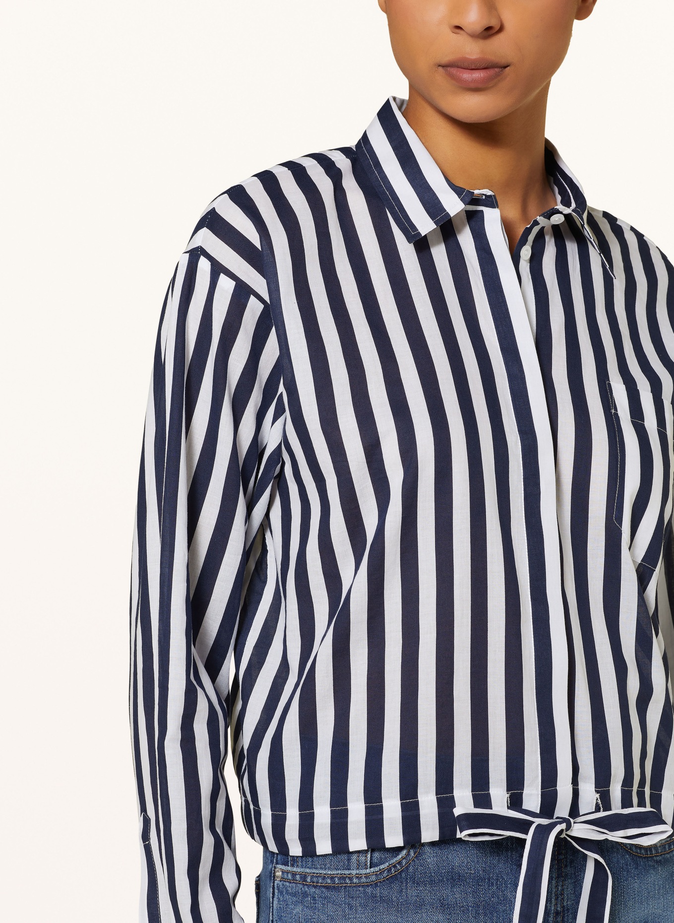monari Shirt blouse, Color: WHITE/ DARK BLUE (Image 4)