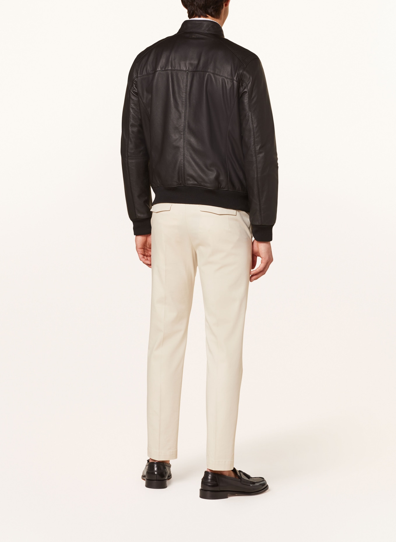 windsor. Leather jacket BORELLO, Color: BLACK (Image 3)