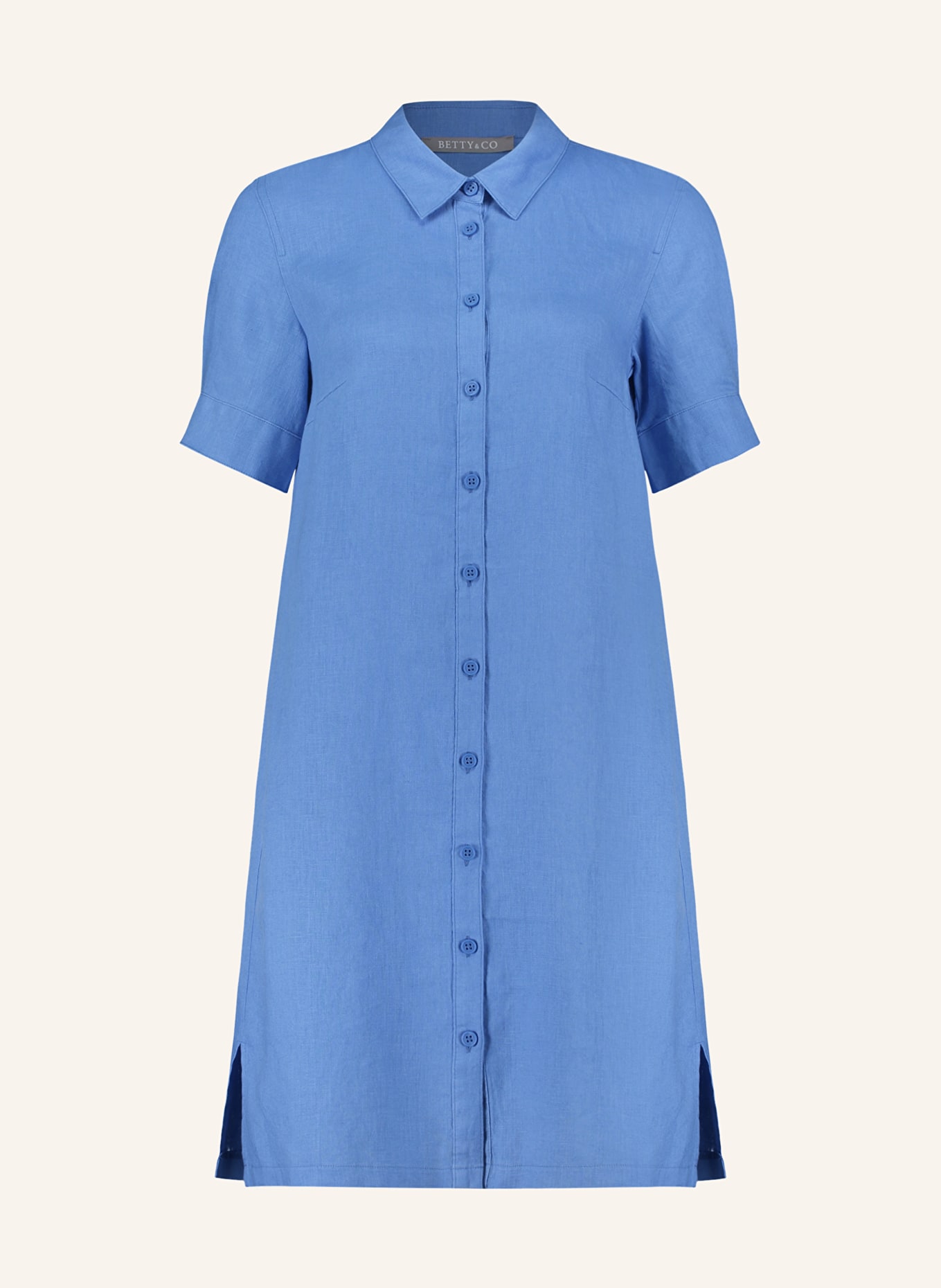 BETTY&CO Hemdblusenkleid aus Leinen, Farbe: BLAU (Bild 1)