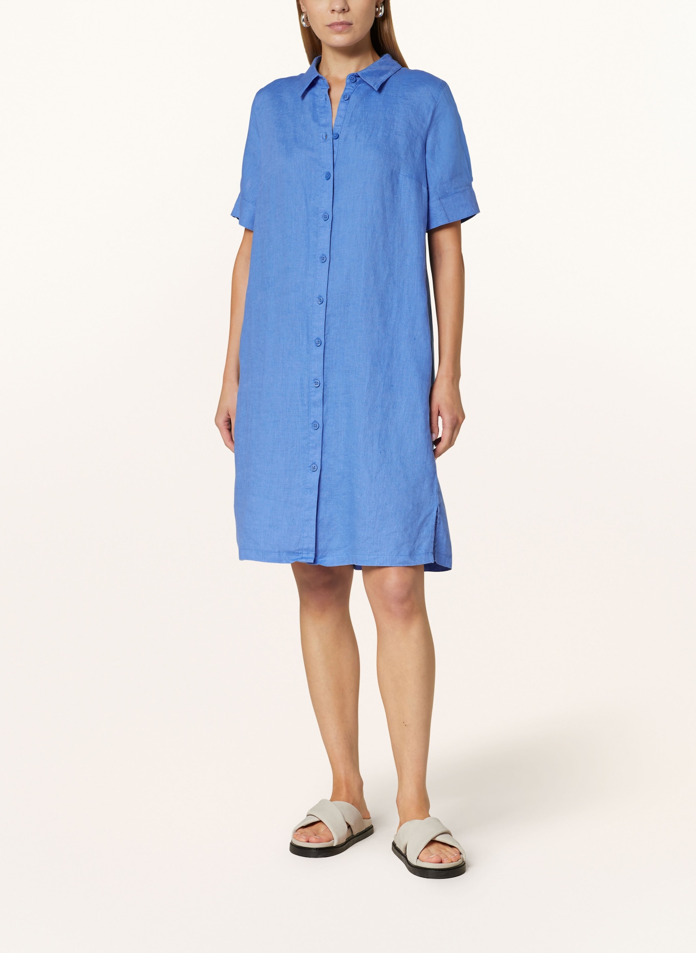 BETTY&CO Hemdblusenkleid aus Leinen, Farbe: BLAU (Bild 2)