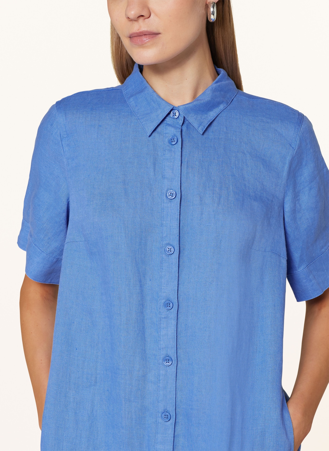 BETTY&CO Shirt dress in linen, Color: BLUE (Image 4)