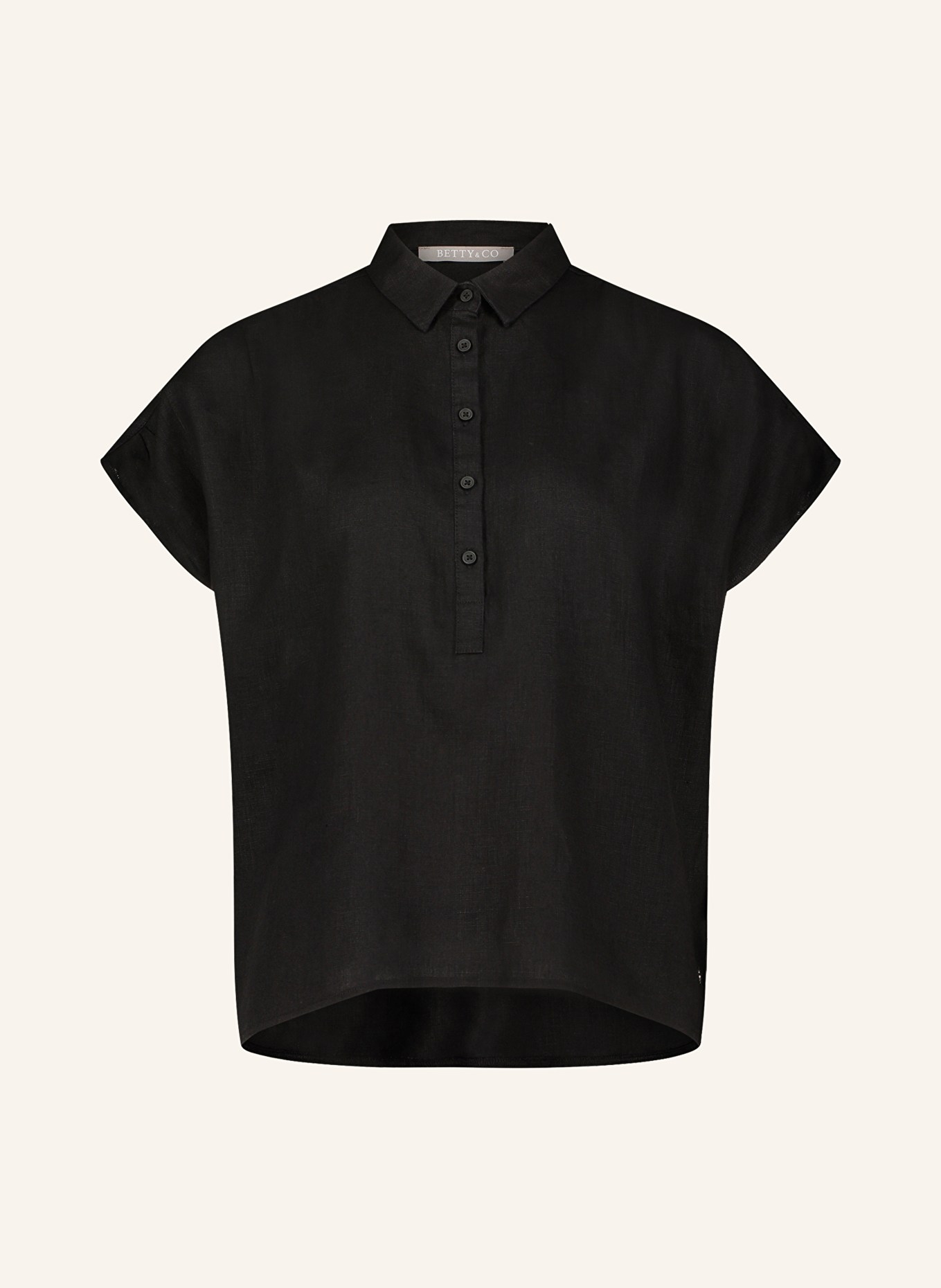 BETTY&CO Shirt blouse made of linen, Color: BLACK (Image 1)