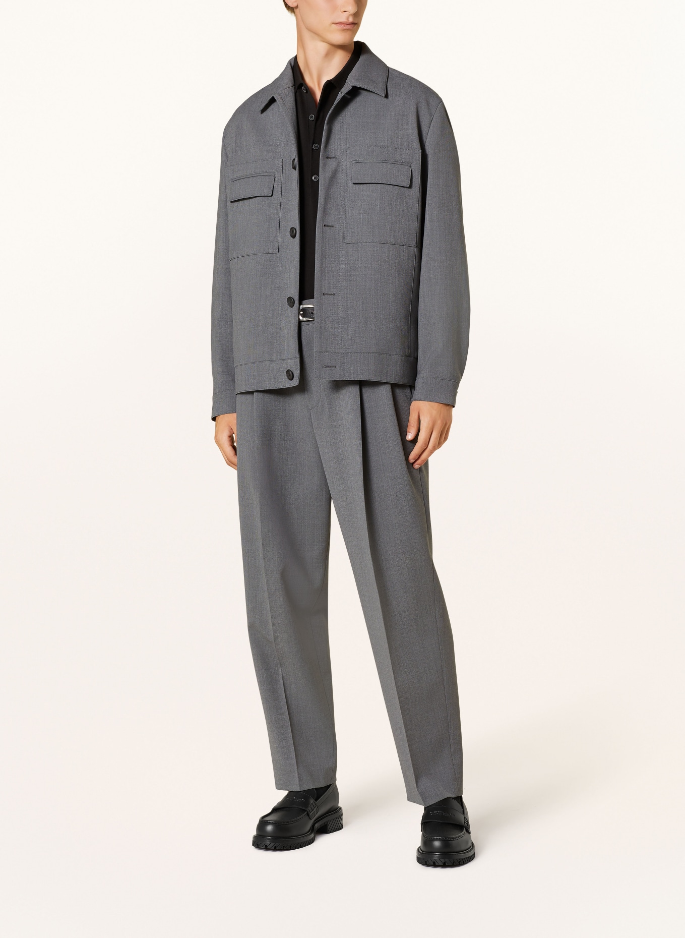 HUGO Spodnie garniturowe HARLY regular fit, Kolor: 030 MEDIUM GREY (Obrazek 2)