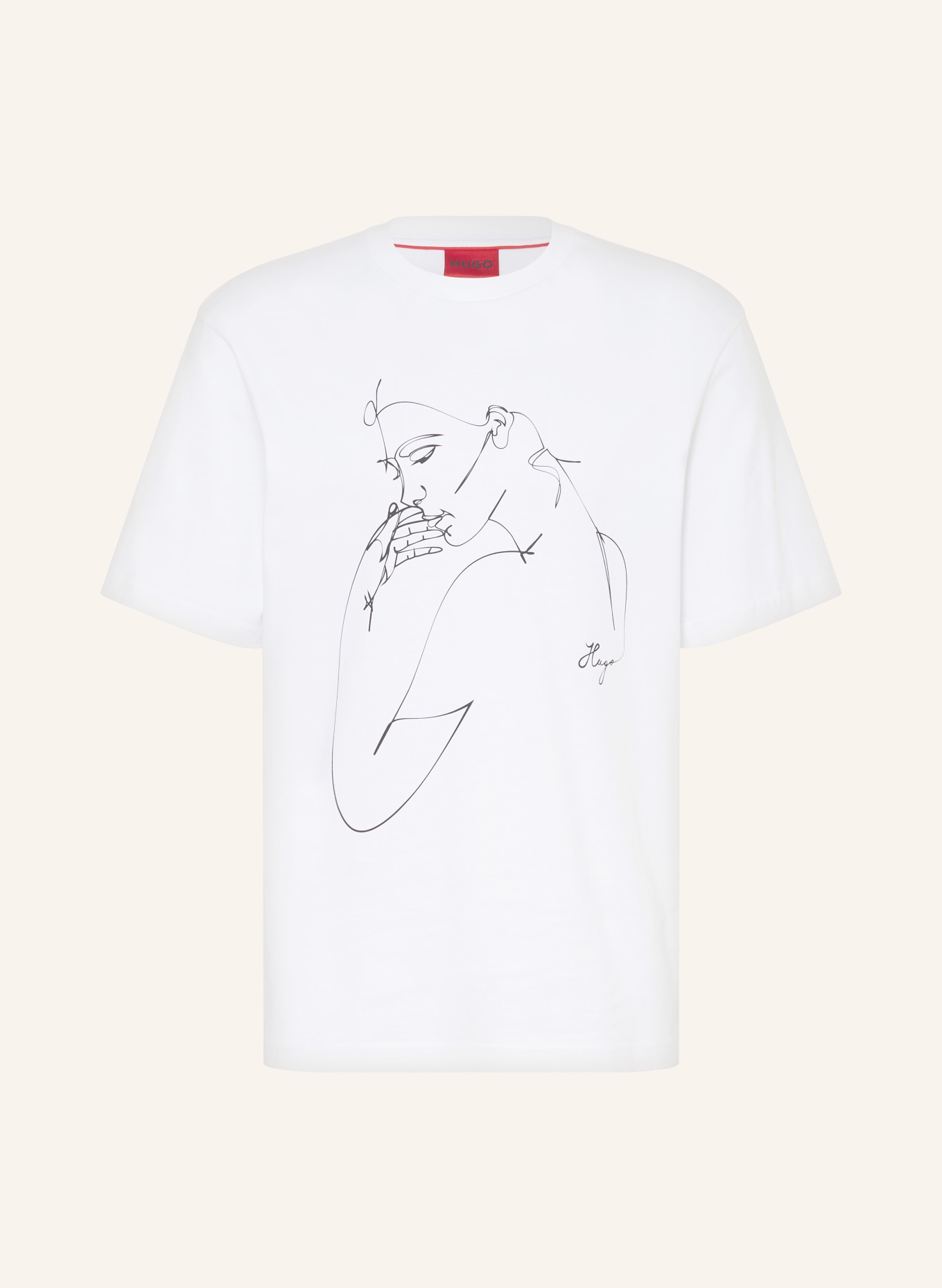 HUGO T-shirt DAXIMIKO, Color: WHITE/ BLACK (Image 1)