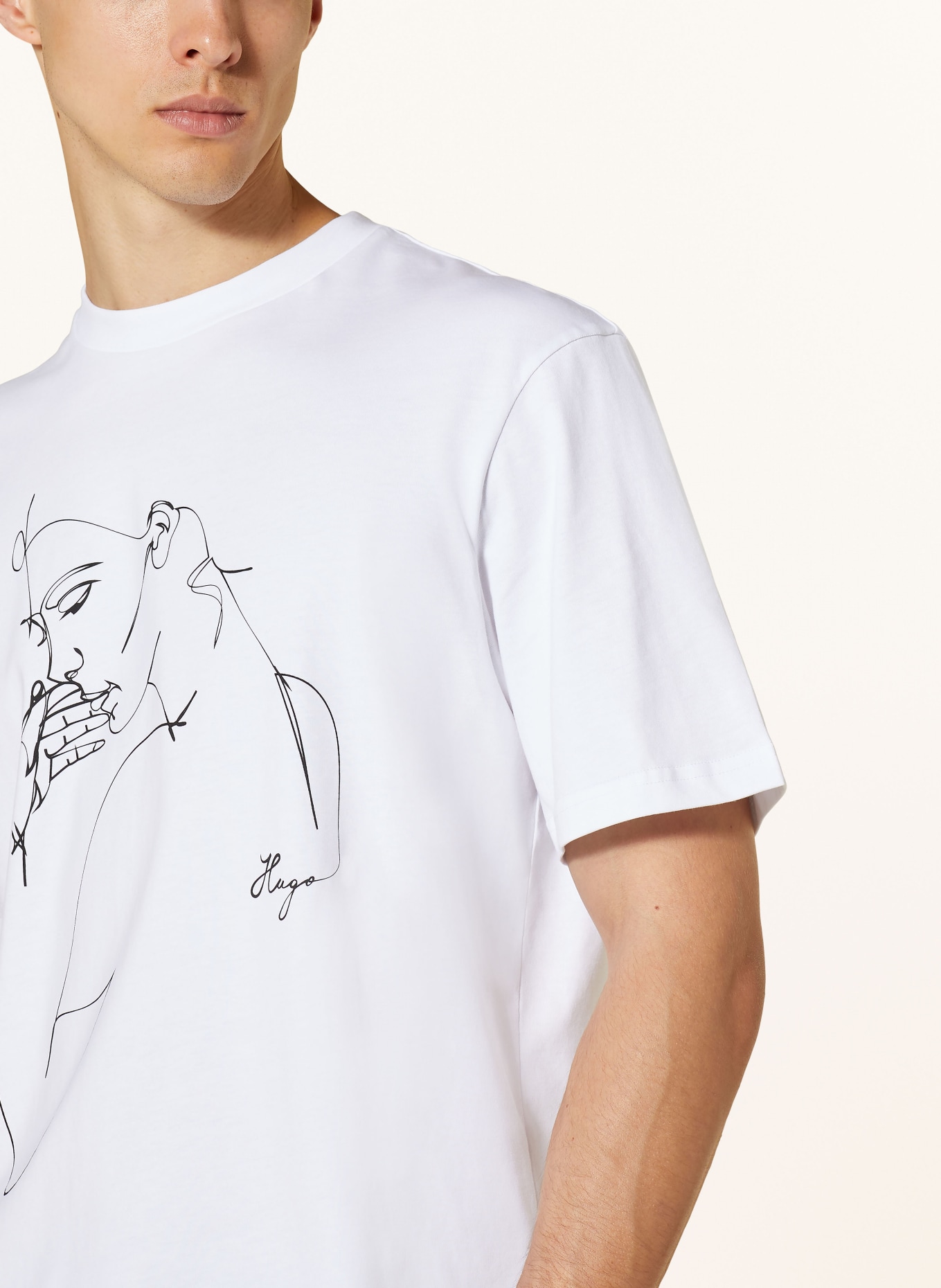 HUGO T-Shirt DAXIMIKO, Farbe: WEISS/ SCHWARZ (Bild 4)