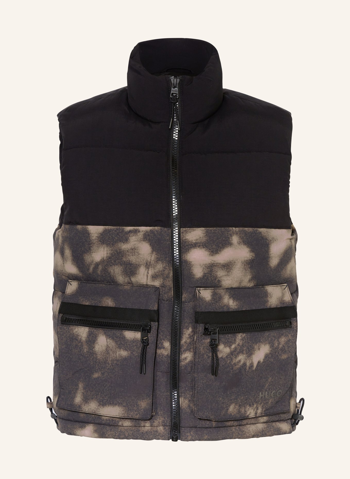 HUGO Quilted vest BALTINO, Color: BLACK/ DARK BROWN/ LIGHT BROWN (Image 1)