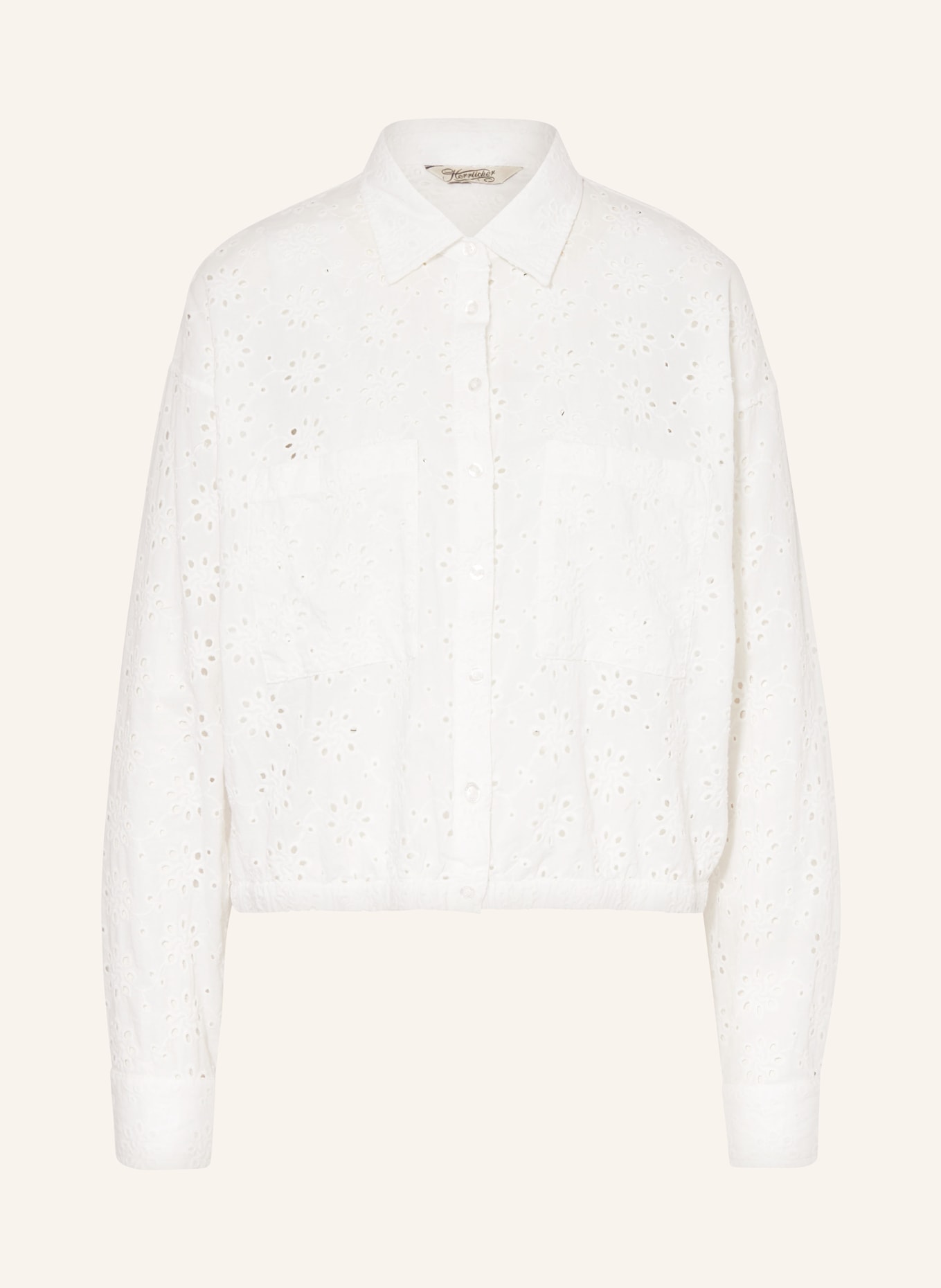 Herrlicher Shirt blouse LILINE made of broderie anglaise, Color: WHITE (Image 1)