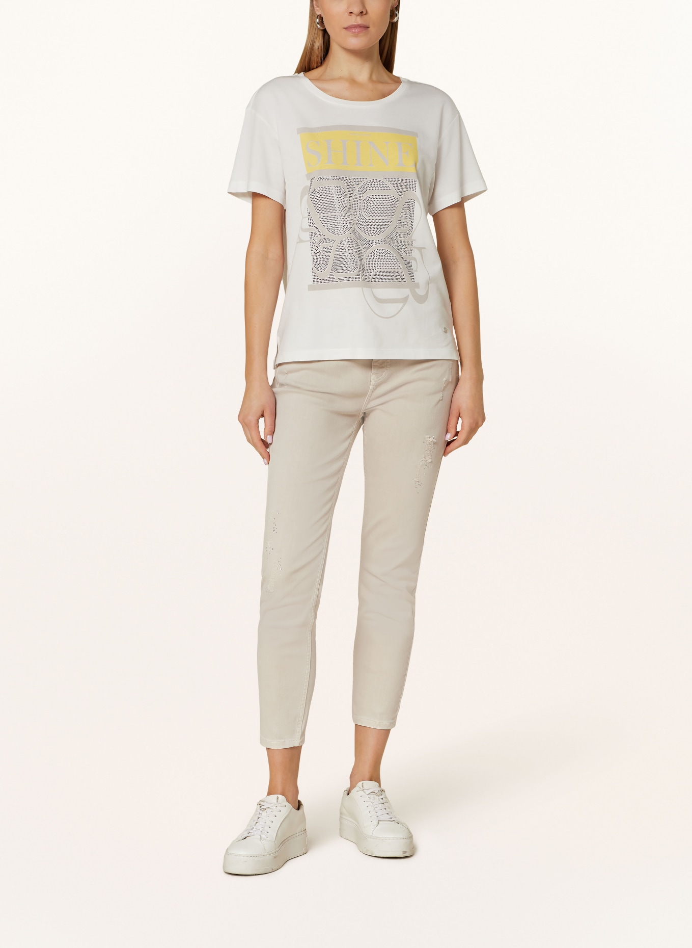 monari T-Shirt mit Schmucksteinen, Farbe: CREME (Bild 2)