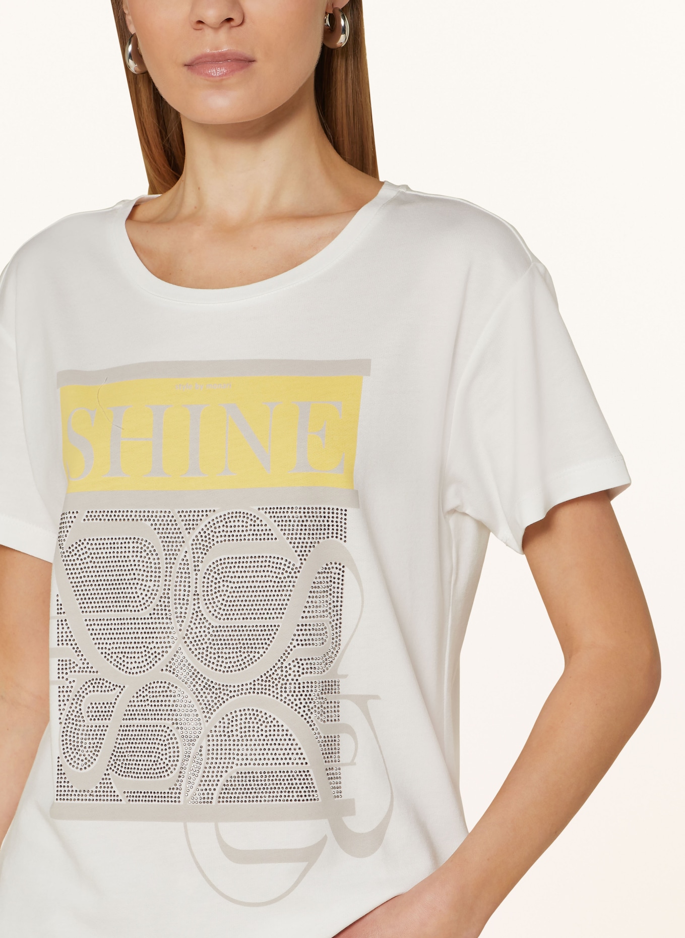 monari T-Shirt mit Schmucksteinen, Farbe: CREME (Bild 4)