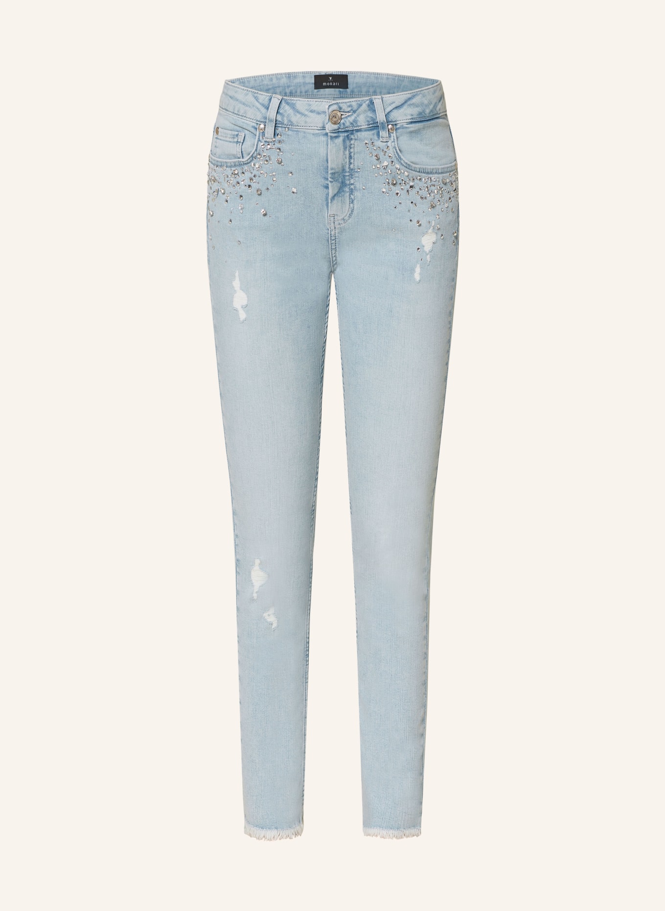 monari Skinny Jeans mit Schmucksteinen, Farbe: 750 jeans (Bild 1)