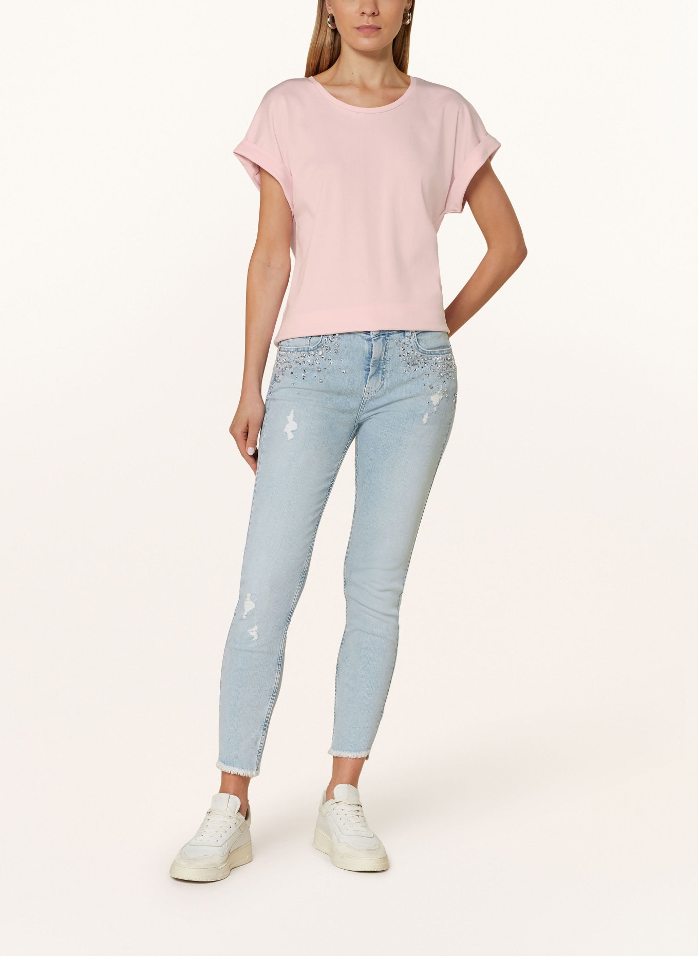 monari Skinny Jeans mit Schmucksteinen, Farbe: 750 jeans (Bild 2)
