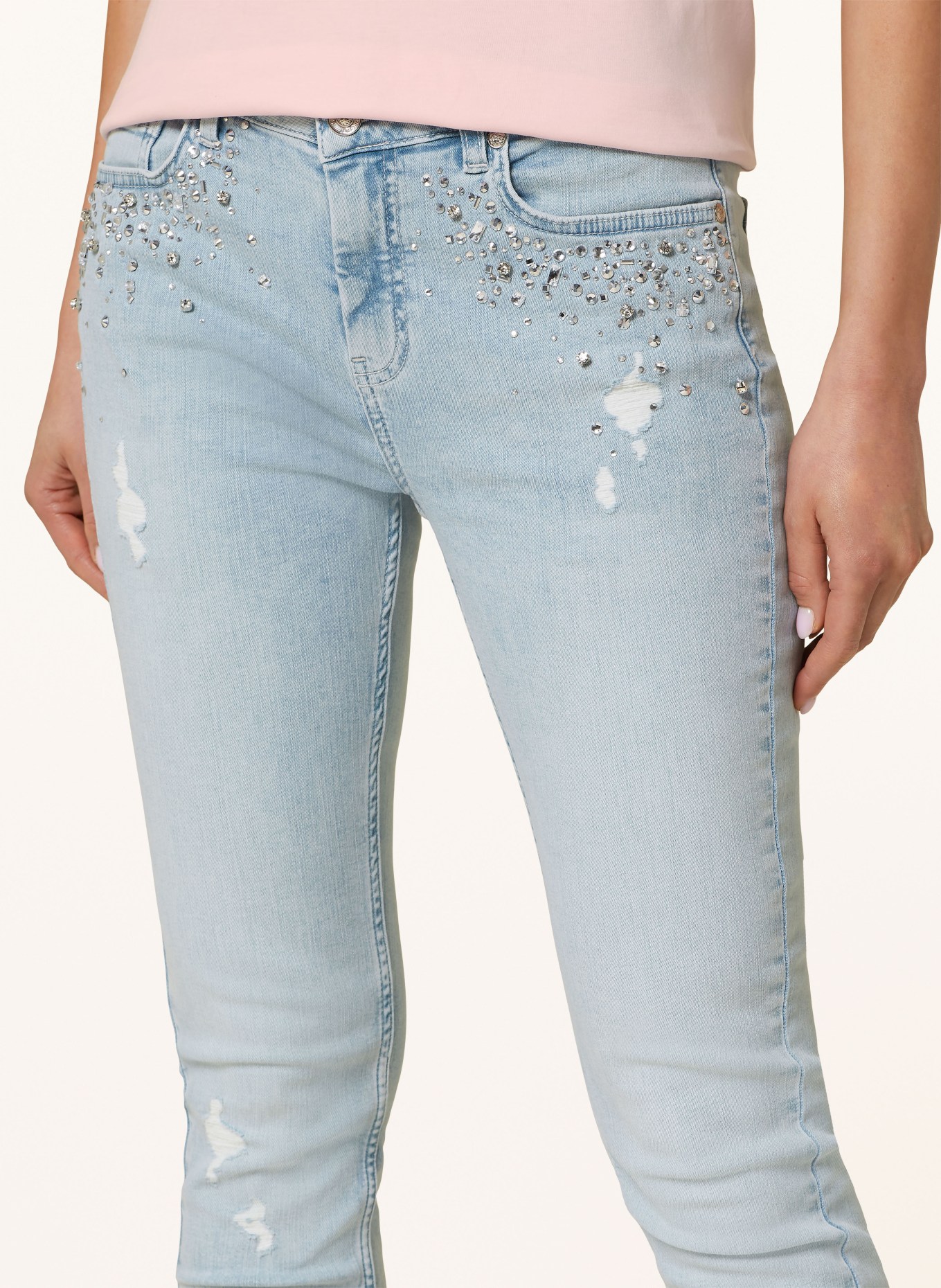 monari Skinny Jeans mit Schmucksteinen, Farbe: 750 jeans (Bild 5)