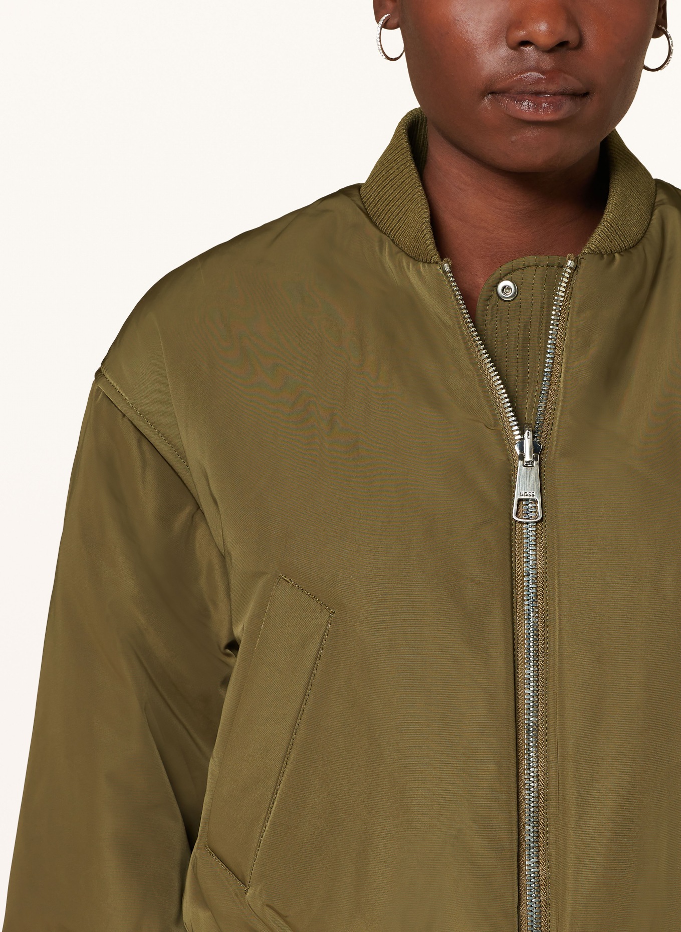 BOSS Reversible bomber jacket PIKOMBA, Color: 303 DARK GREEN (Image 5)