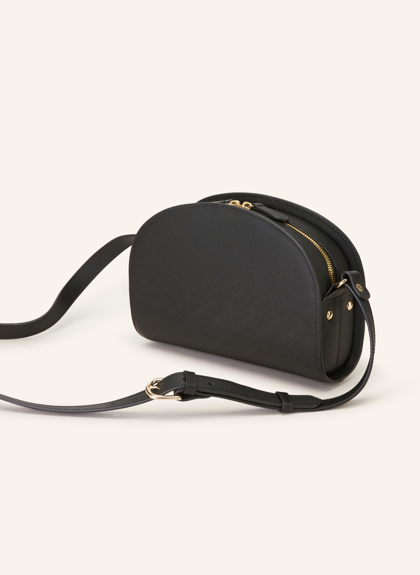 A.P.C. Saffiano crossbody bag DEMI-LUNE, Color: BLACK (Image 2)