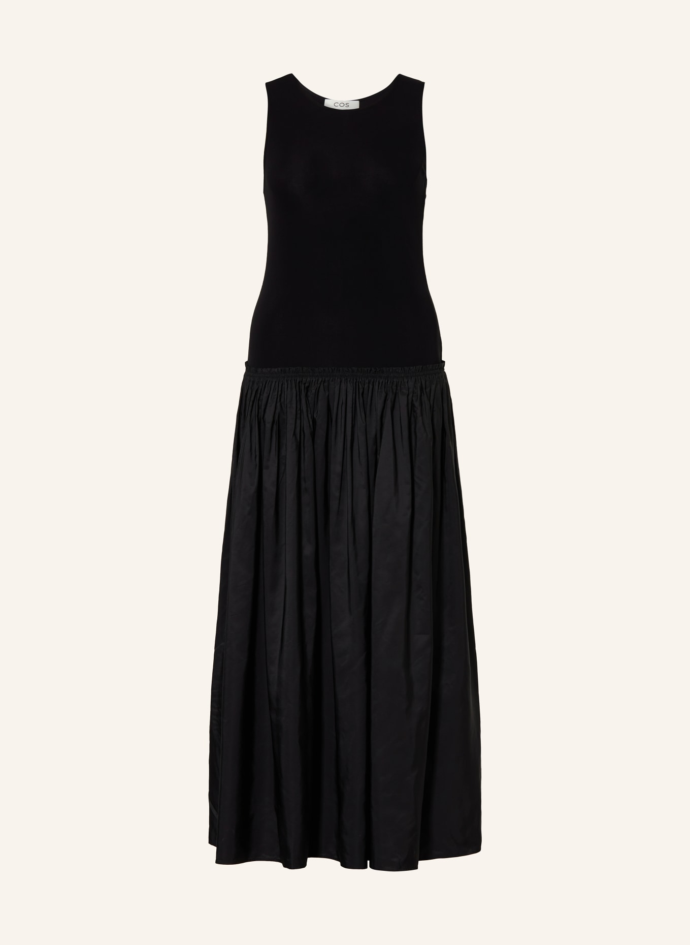 COS Dress in mixed materials, Color: BLACK (Image 1)