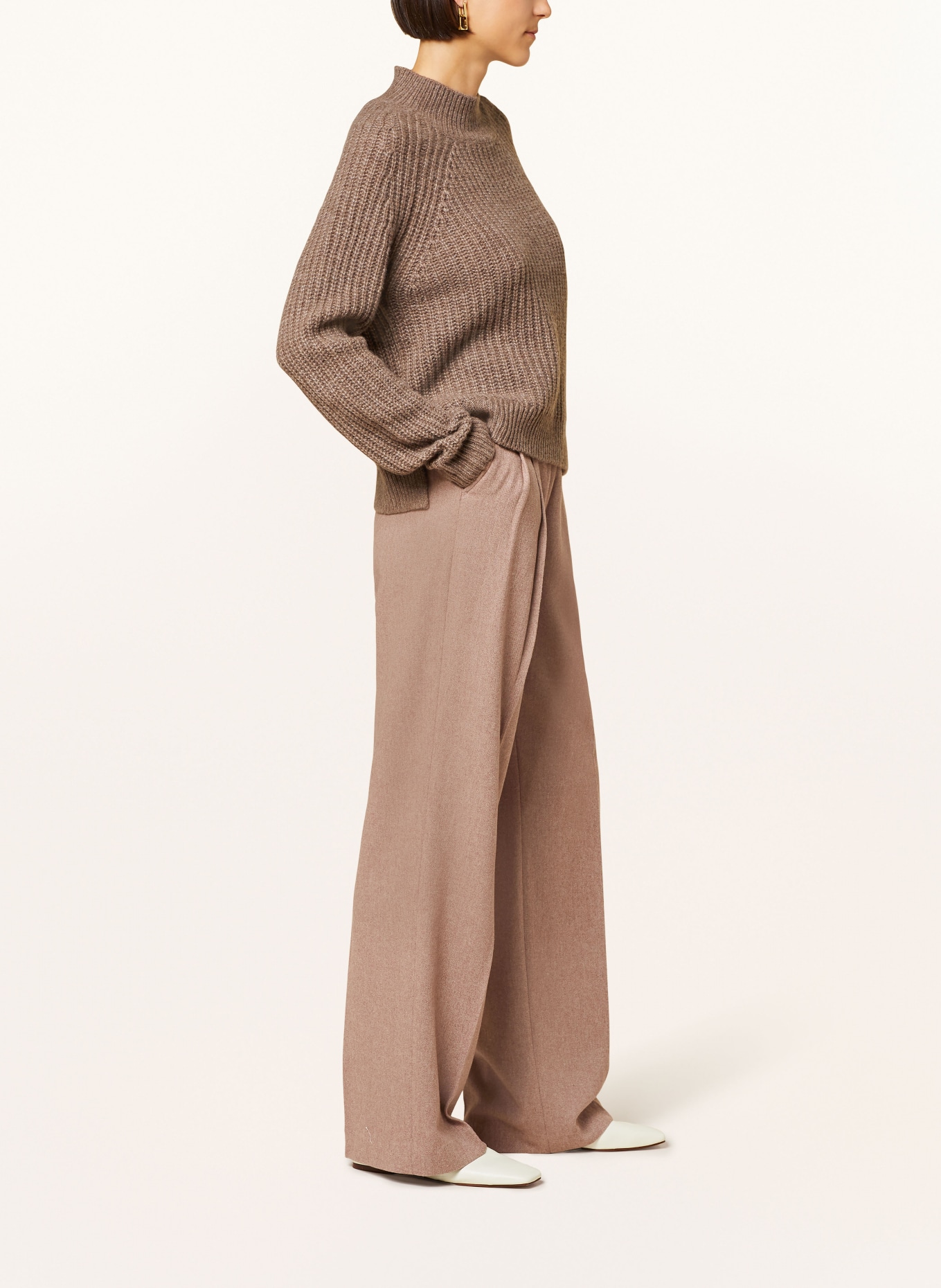 MRS & HUGS Wide leg trousers, Color: TAUPE (Image 4)