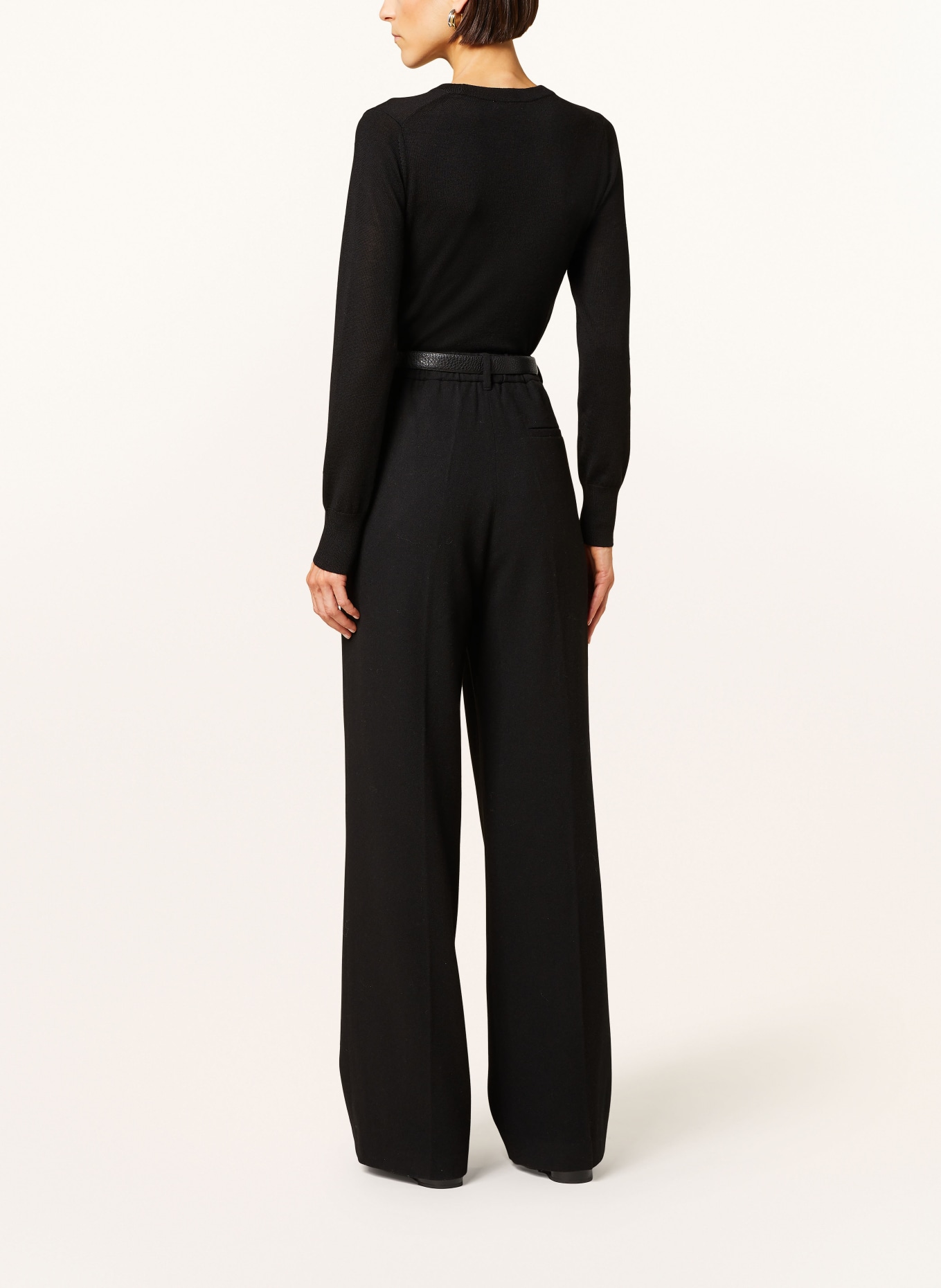 MRS & HUGS Wide leg trousers: BLACK