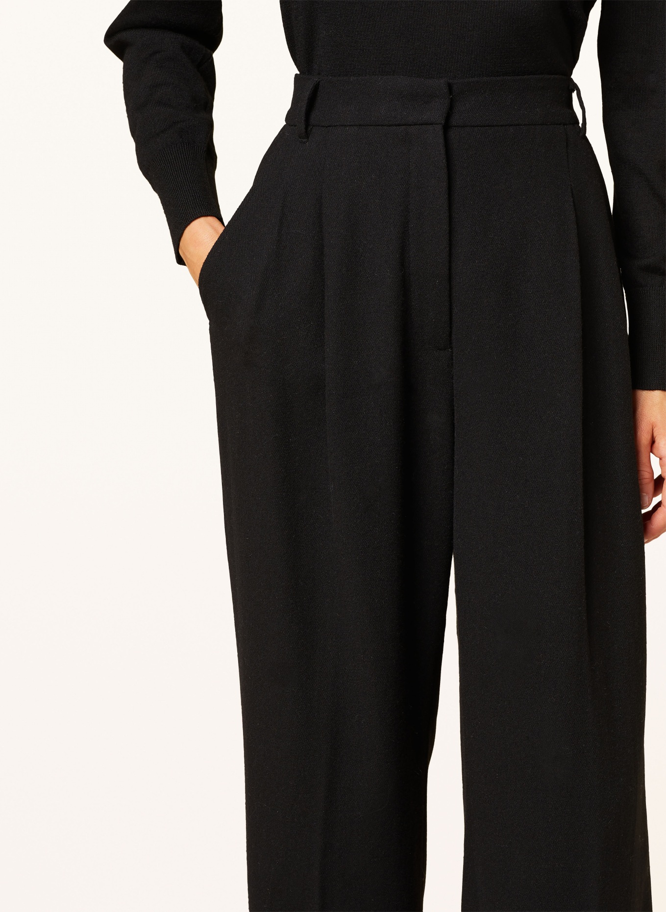 MRS & HUGS Wide leg trousers: BLACK