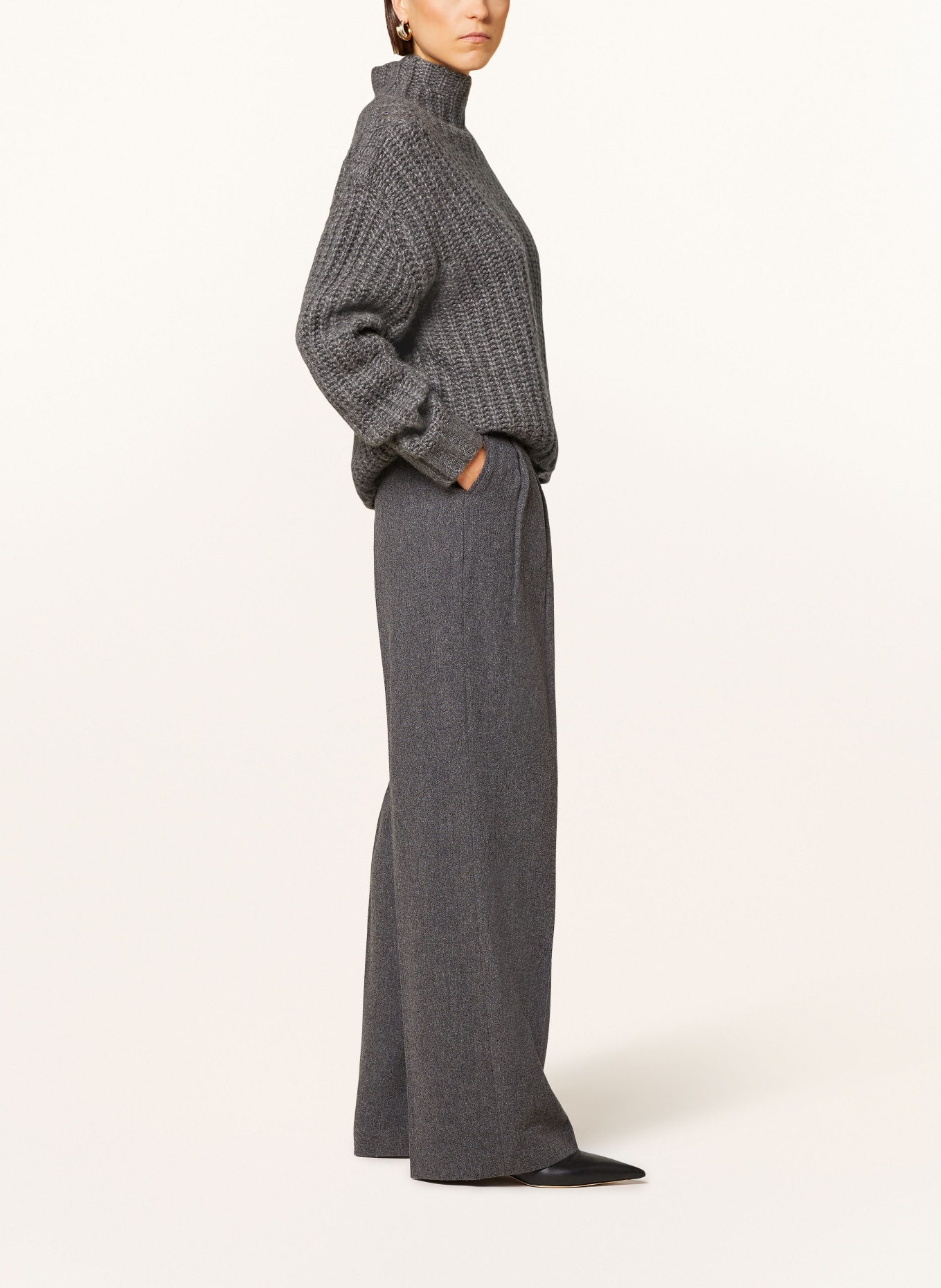 MRS & HUGS Wide leg trousers, Color: DARK GRAY (Image 4)