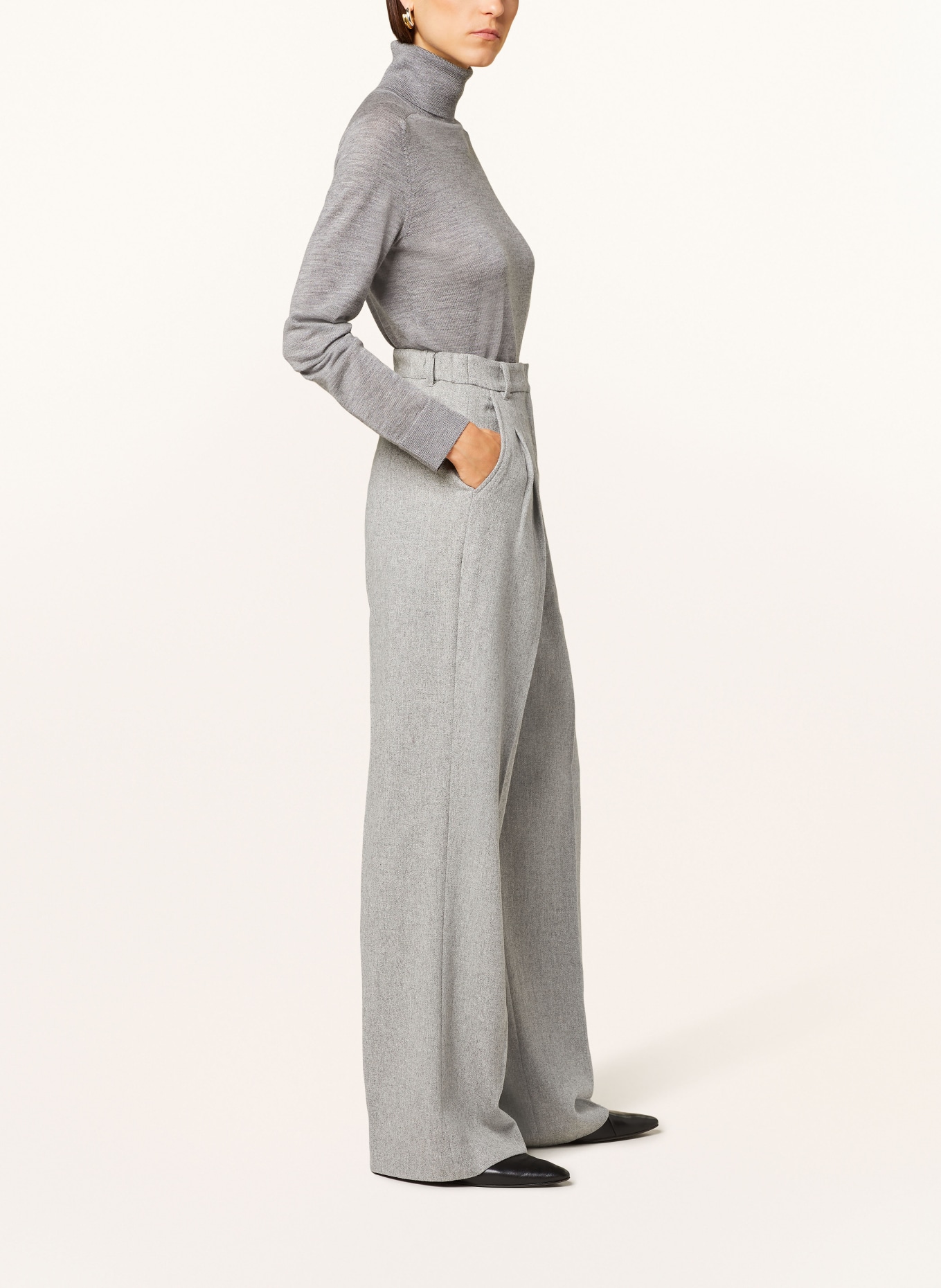 MRS & HUGS Wide leg trousers, Color: LIGHT GRAY (Image 4)