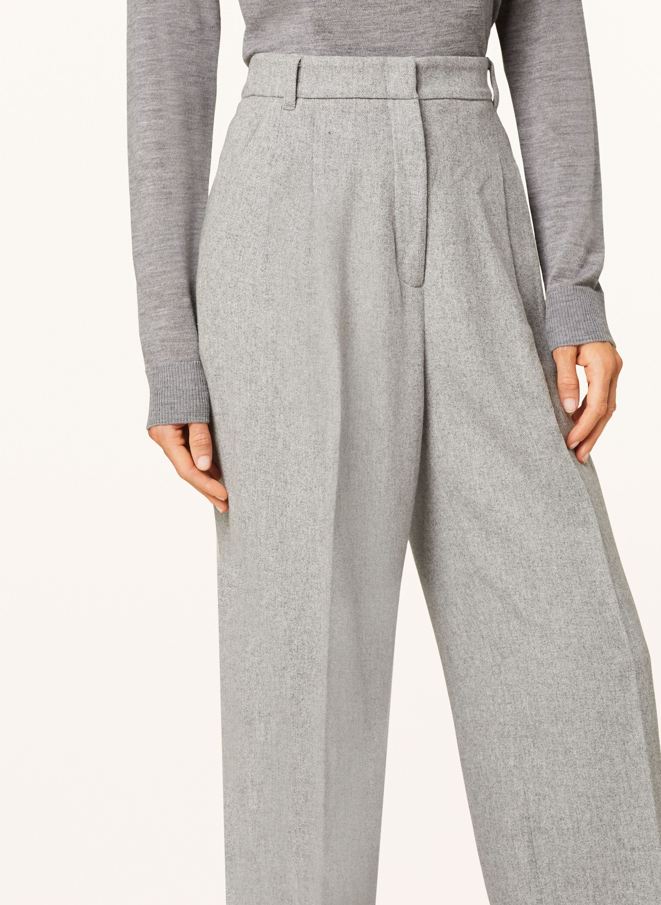 MRS & HUGS Wide leg trousers, Color: LIGHT GRAY (Image 5)