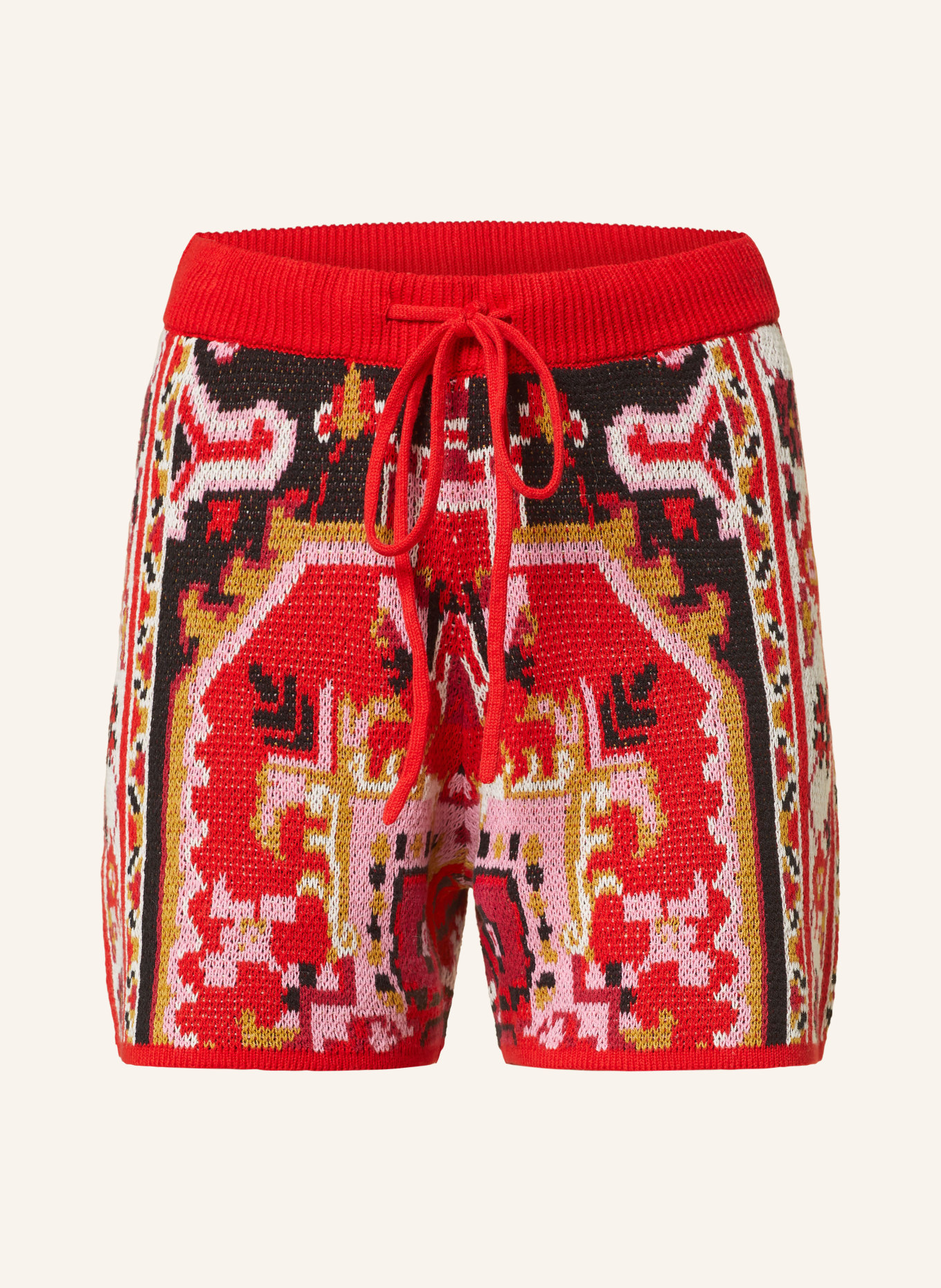 MRS & HUGS Knit shorts: RED / BLACK / BEIGE