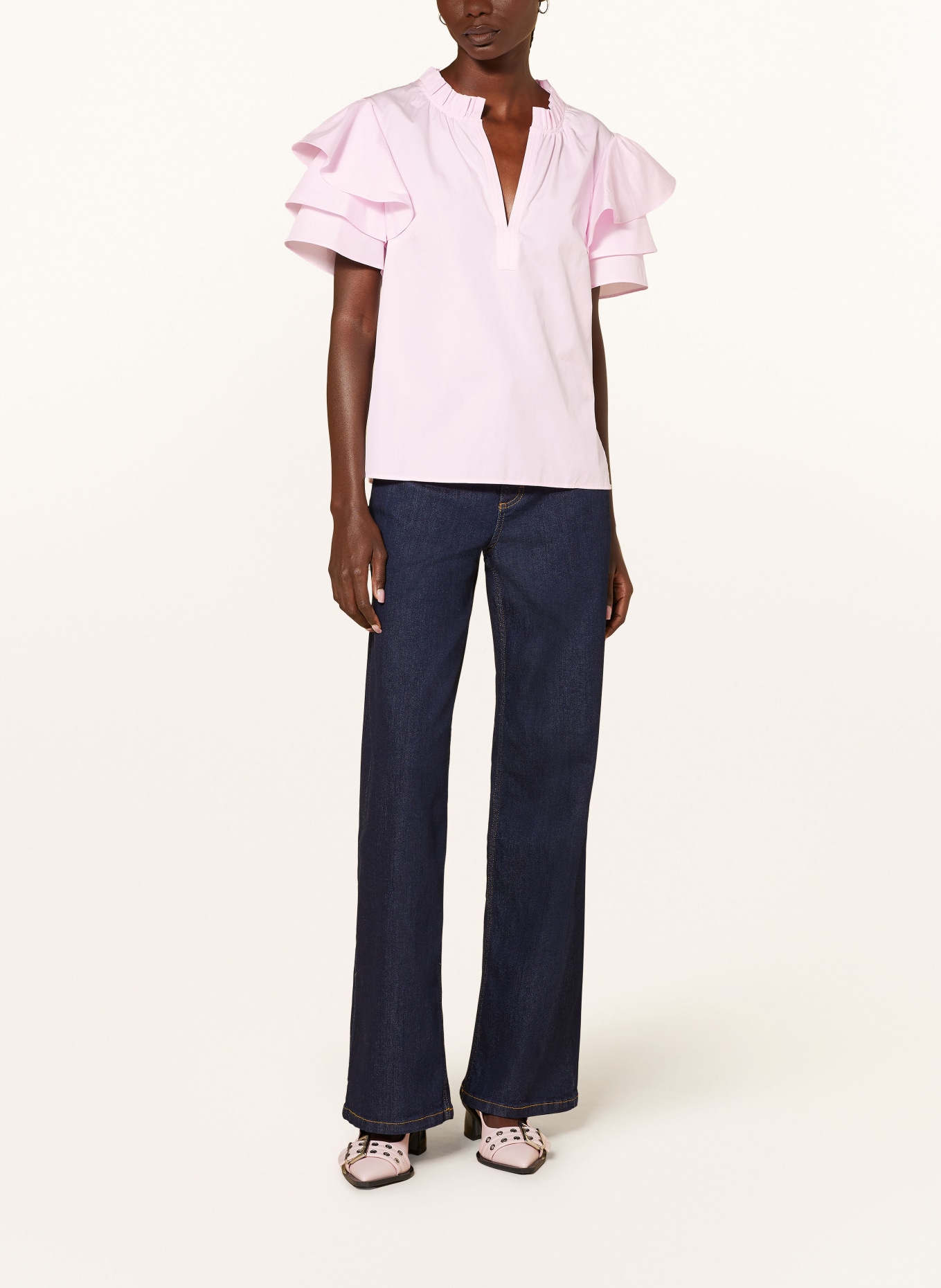 BAUM UND PFERDGARTEN Shirt blouse MADINA with frills, Color: PINK (Image 2)