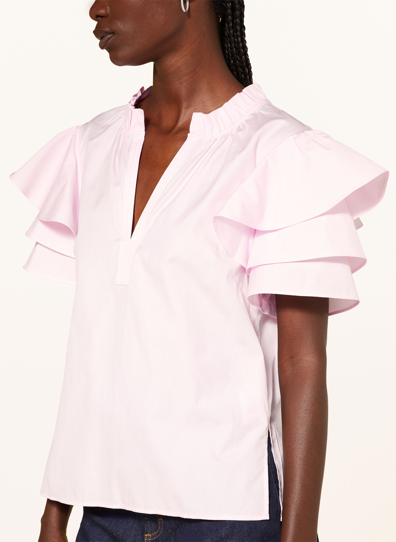 BAUM UND PFERDGARTEN Shirt blouse MADINA with frills, Color: PINK (Image 4)
