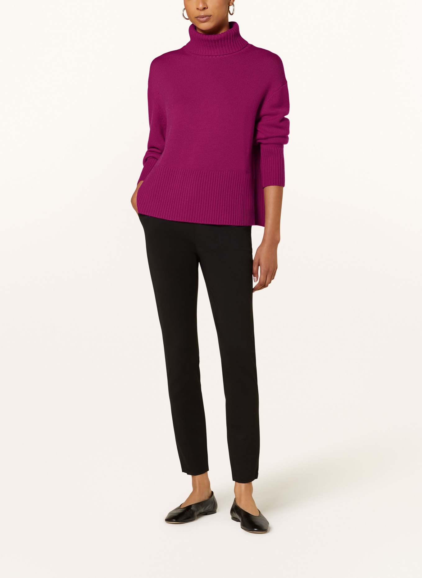 darling harbour Turtleneck sweater with cashmere, Color: FUCHSIA (Image 2)