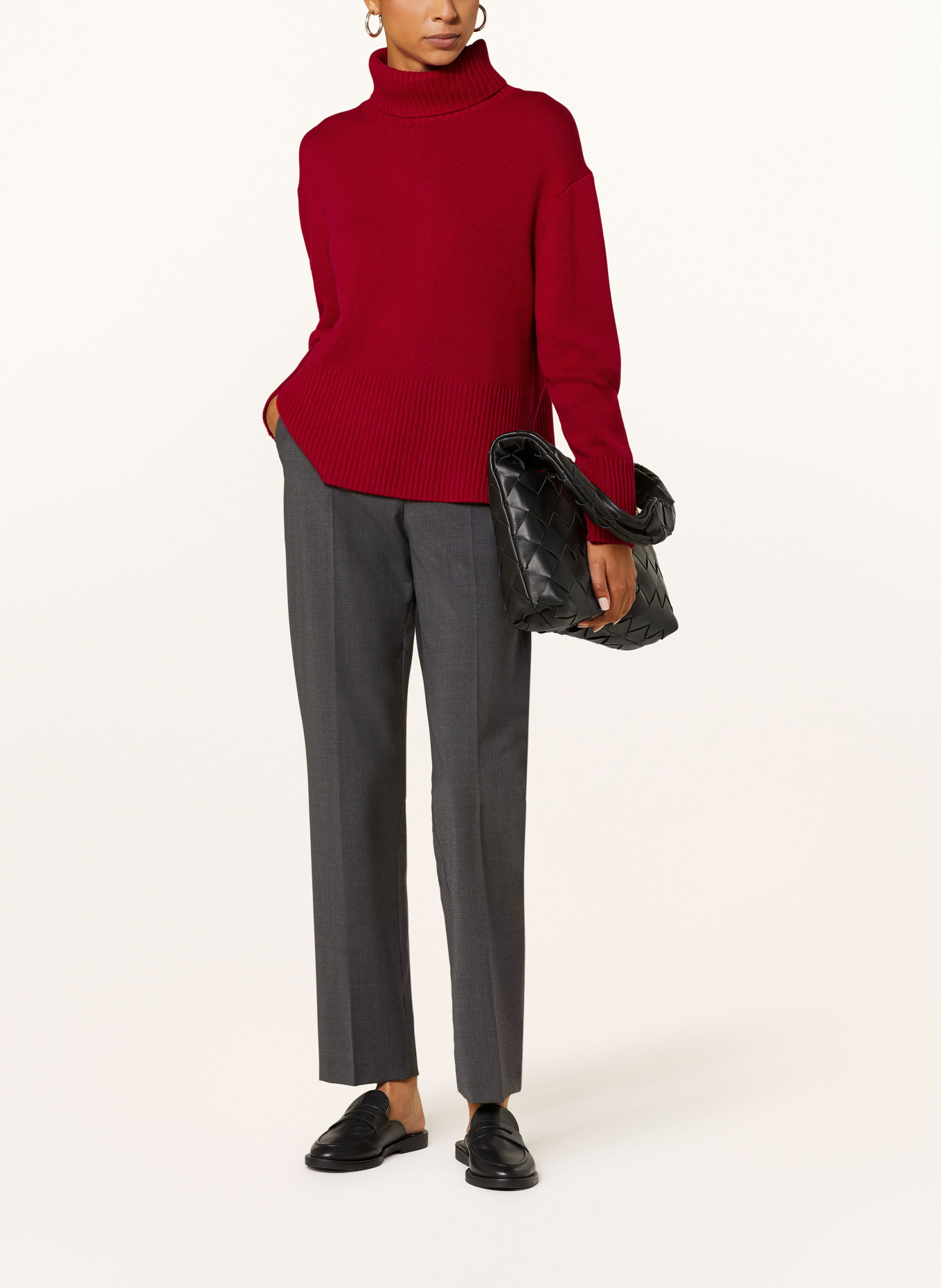 darling harbour Turtleneck sweater with cashmere, Color: DARK RED (Image 2)