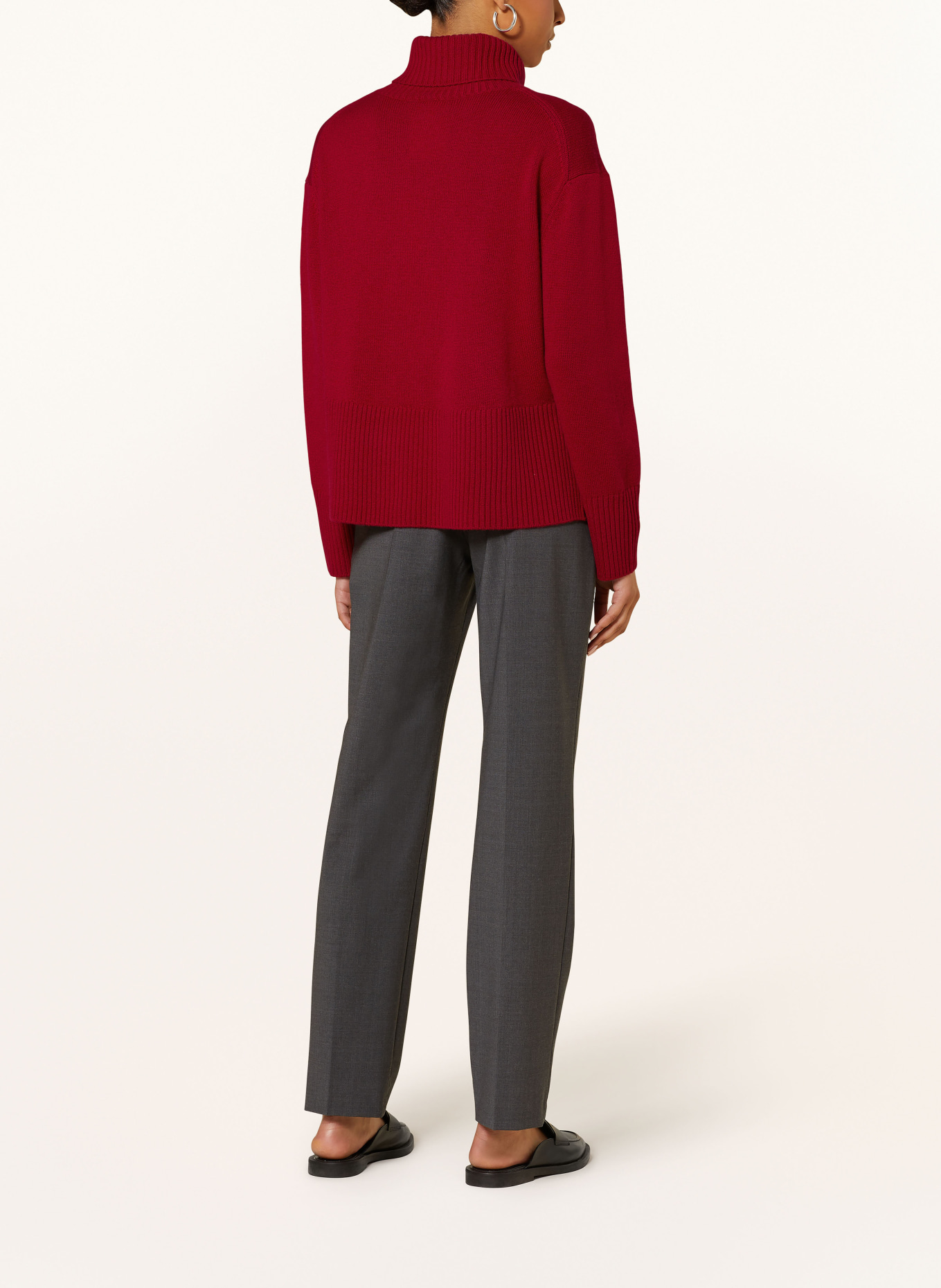 darling harbour Turtleneck sweater with cashmere, Color: DARK RED (Image 3)