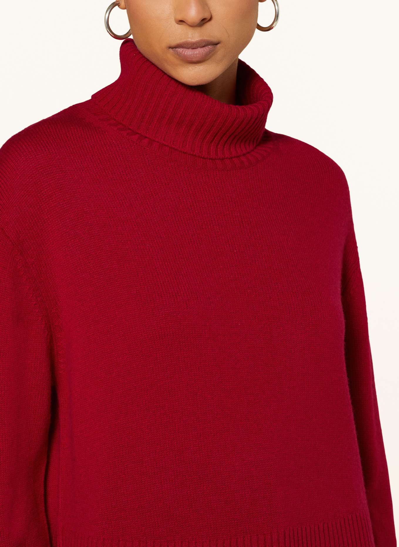 darling harbour Turtleneck sweater with cashmere, Color: DARK RED (Image 4)