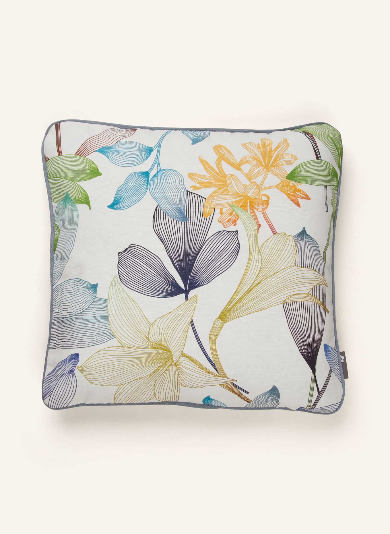 pichler Decorative cushion cover SPIRIT, Color: ECRU/ LIGHT GREEN/ DARK PURPLE (Image 1)