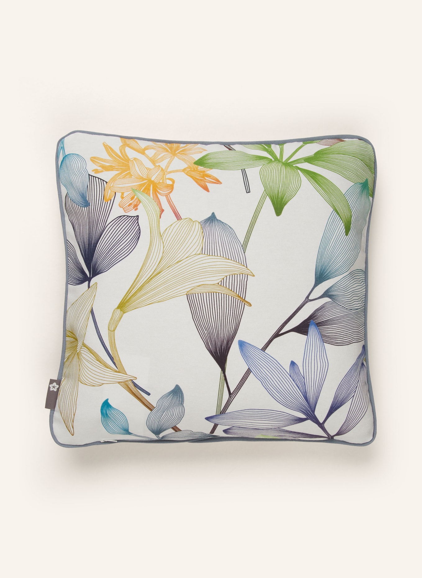 pichler Decorative cushion cover SPIRIT, Color: ECRU/ LIGHT GREEN/ DARK PURPLE (Image 2)