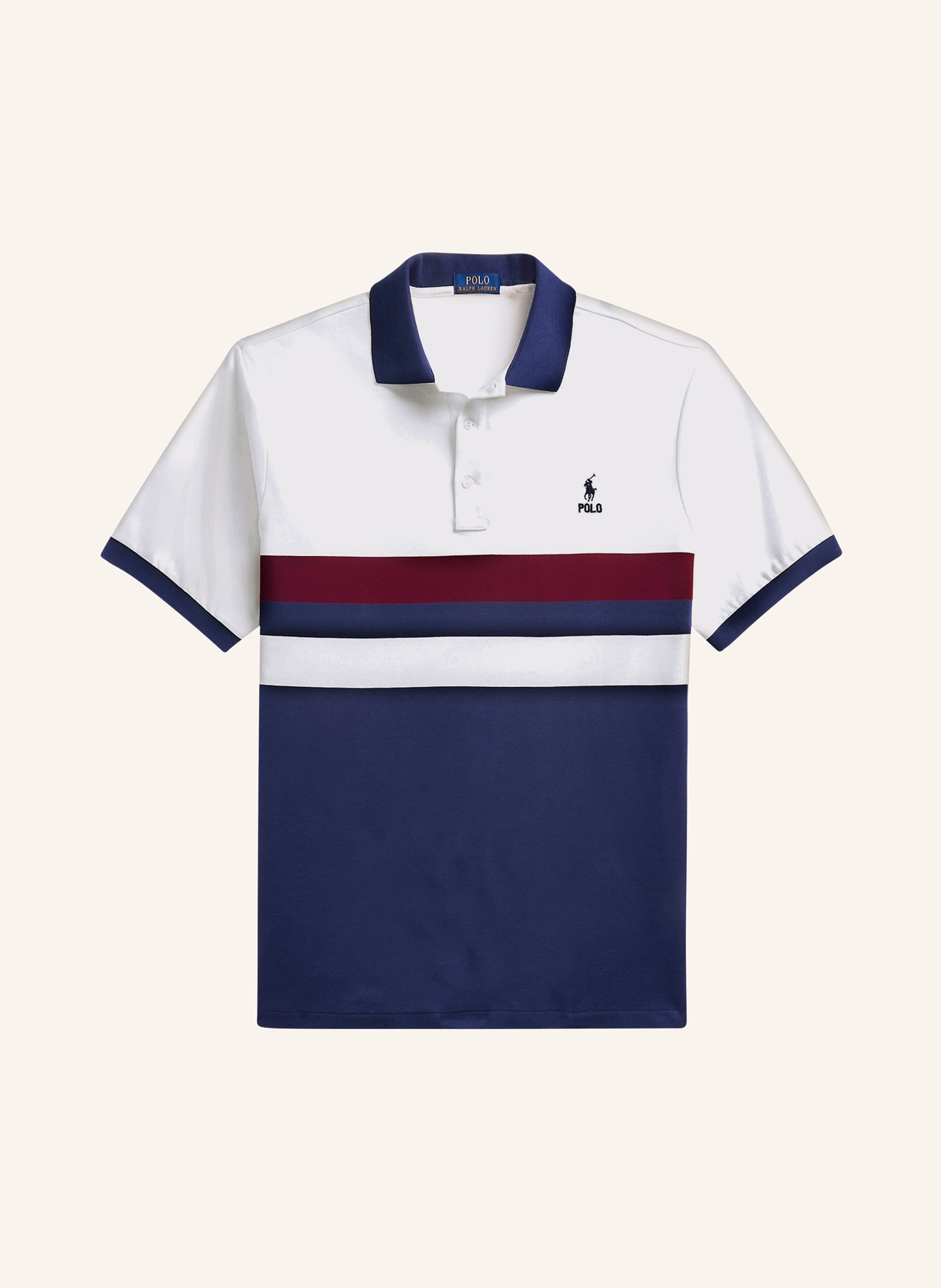 POLO RALPH LAUREN Big Tall Jersey polo shirt in dark blue white dark red