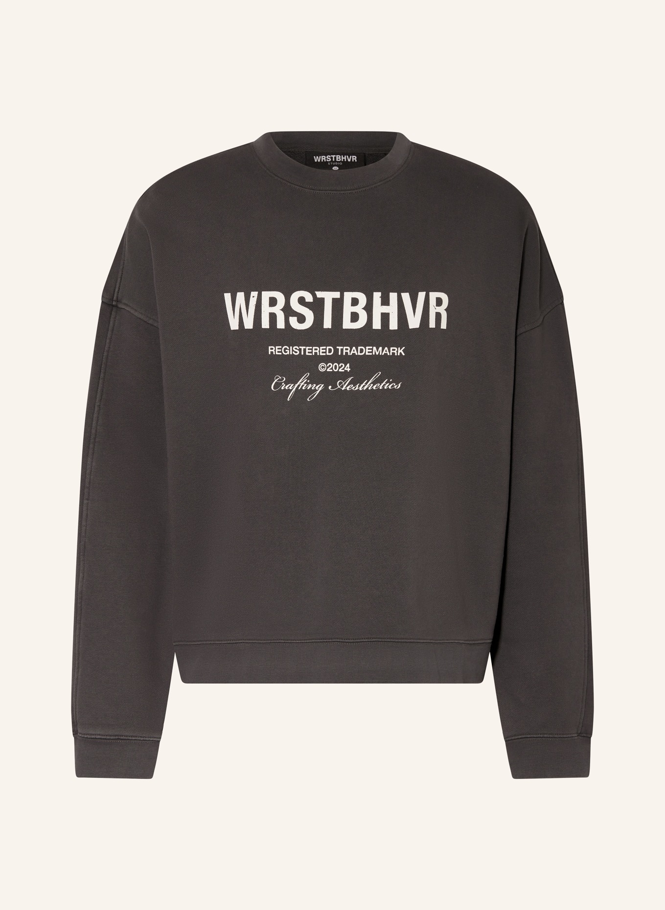 WRSTBHVR Sweatshirt MECK, Color: DARK GRAY/ WHITE (Image 1)