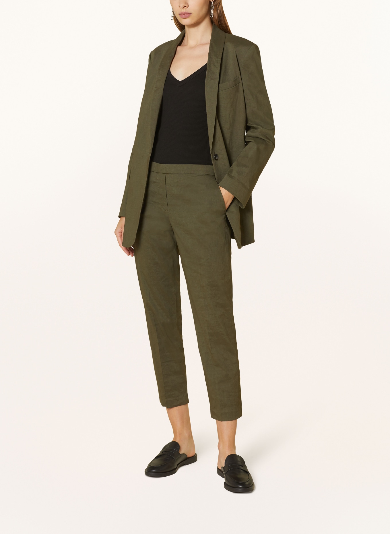 Theory Blazer with linen, Color: OLIVE (Image 2)