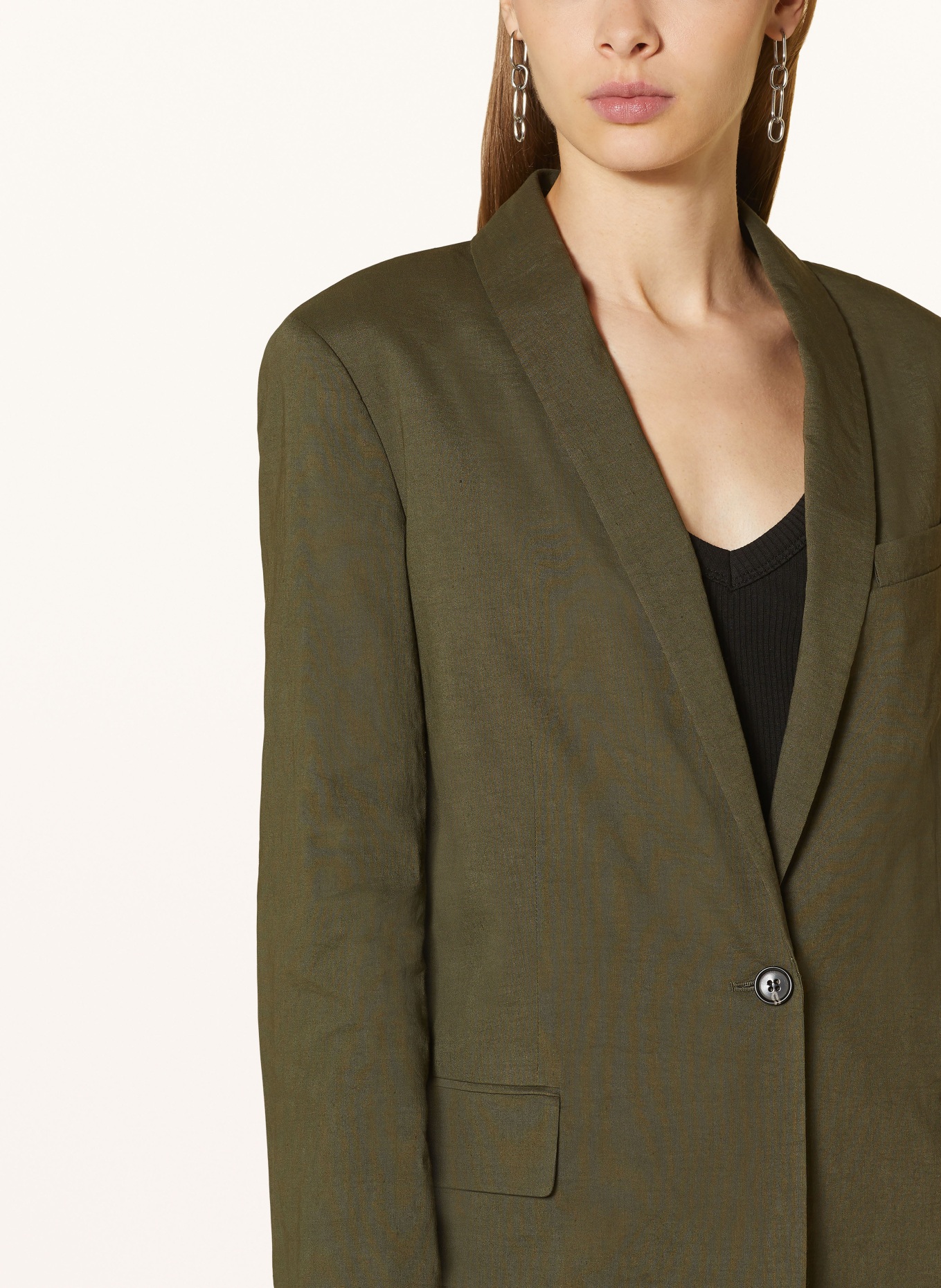 Theory Blazer with linen, Color: OLIVE (Image 4)