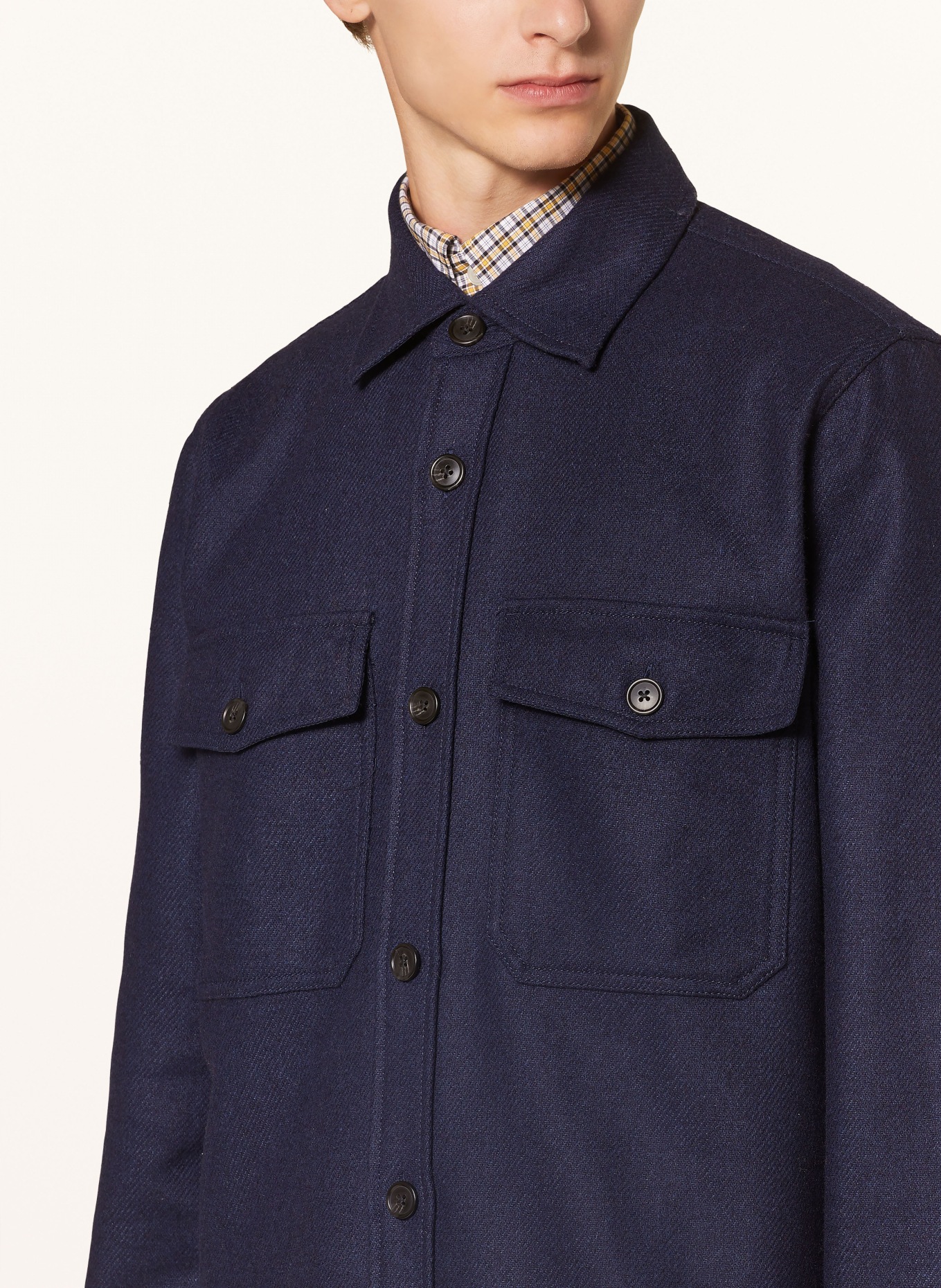 GANT Flannel overshirt, Color: DARK BLUE (Image 4)