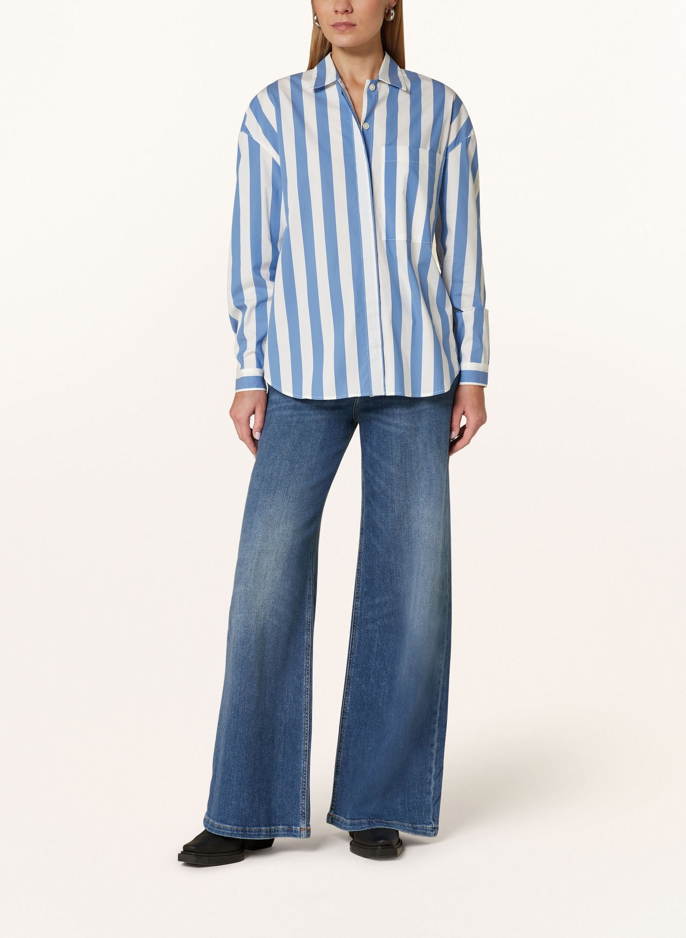 Marc O'Polo Hemdbluse: BLAU / WEISS